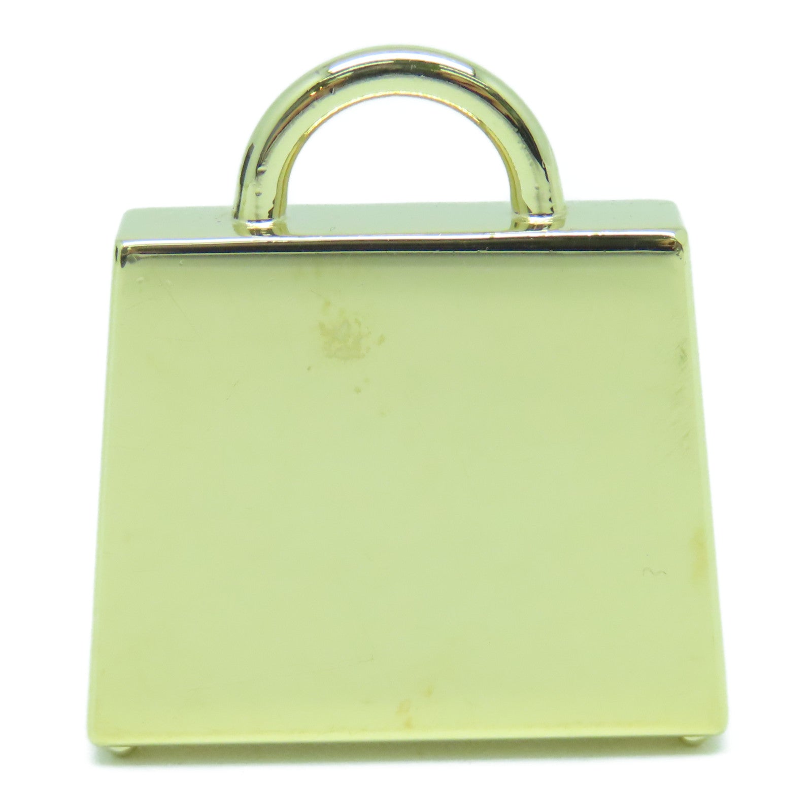 HERMES Metal Curiosite Kelly Laque Charm Scarf Buckle White Gold