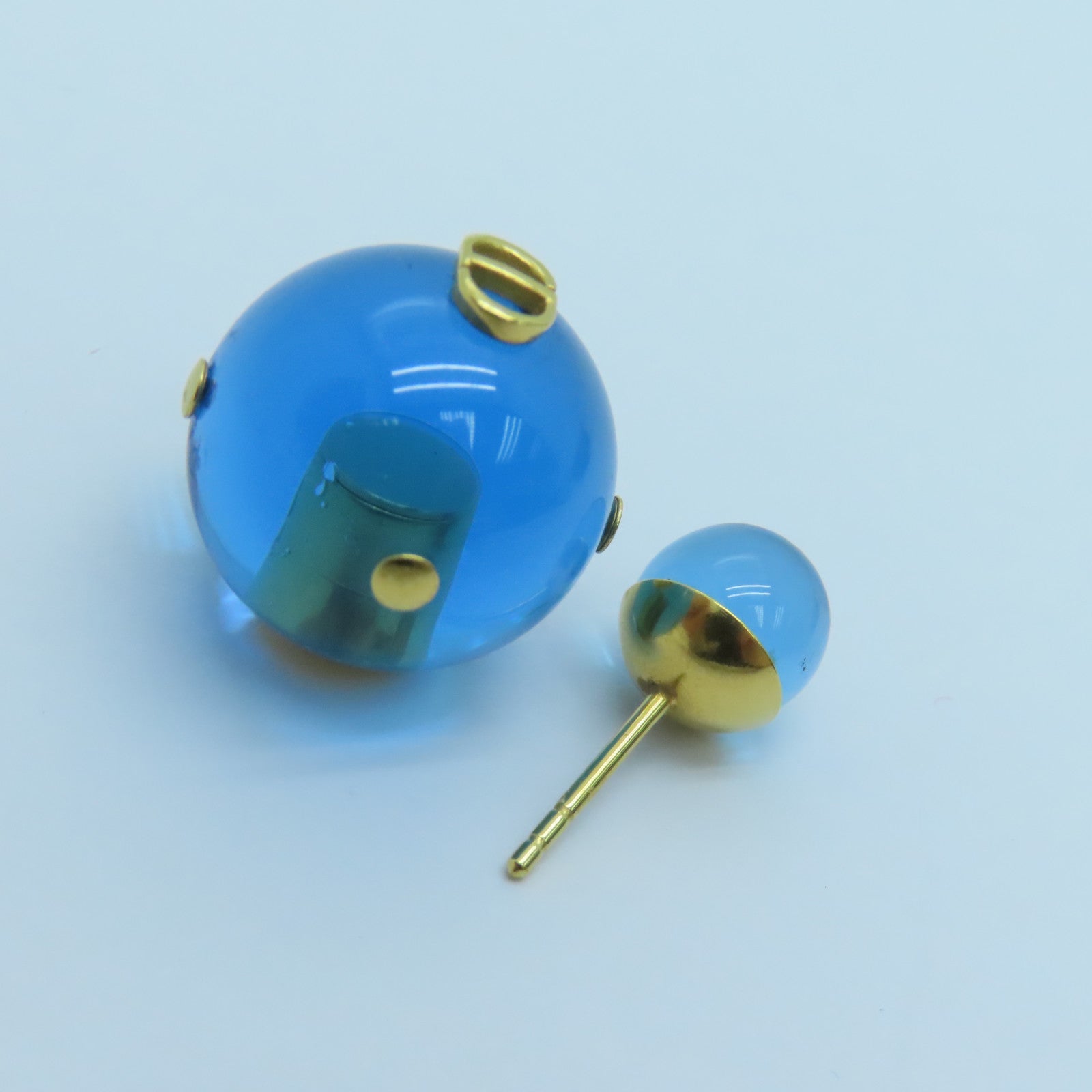 Dior 金屬Tribales Earrings耳環金色/藍色
