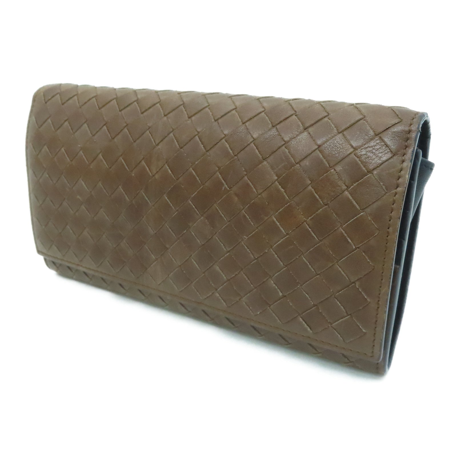 BOTTEGA VENETA 织纹皮革Long Wallet长钱包啡色