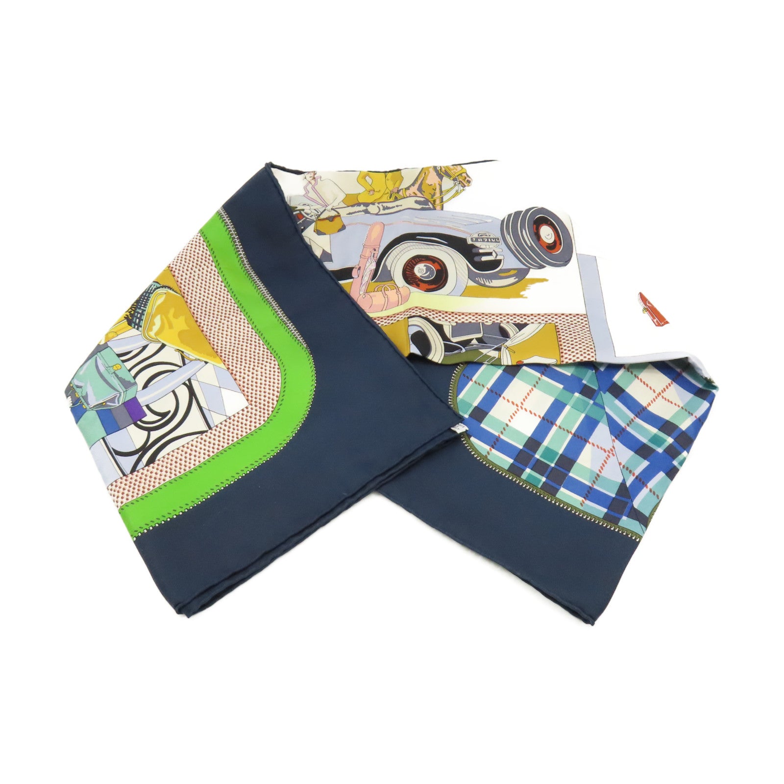 HERMES 【激減優惠】絲質Scarf 90x90絲巾寶藍色/藍色/彩色