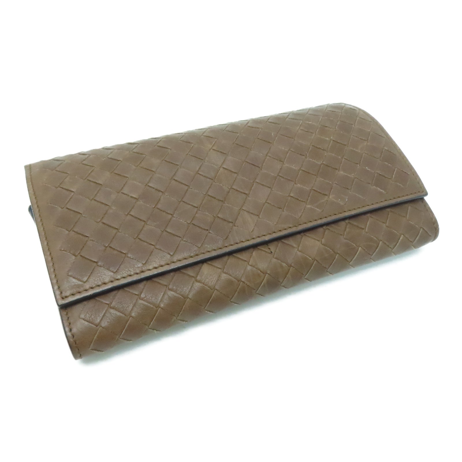 BOTTEGA VENETA 织纹皮革Long Wallet长钱包啡色