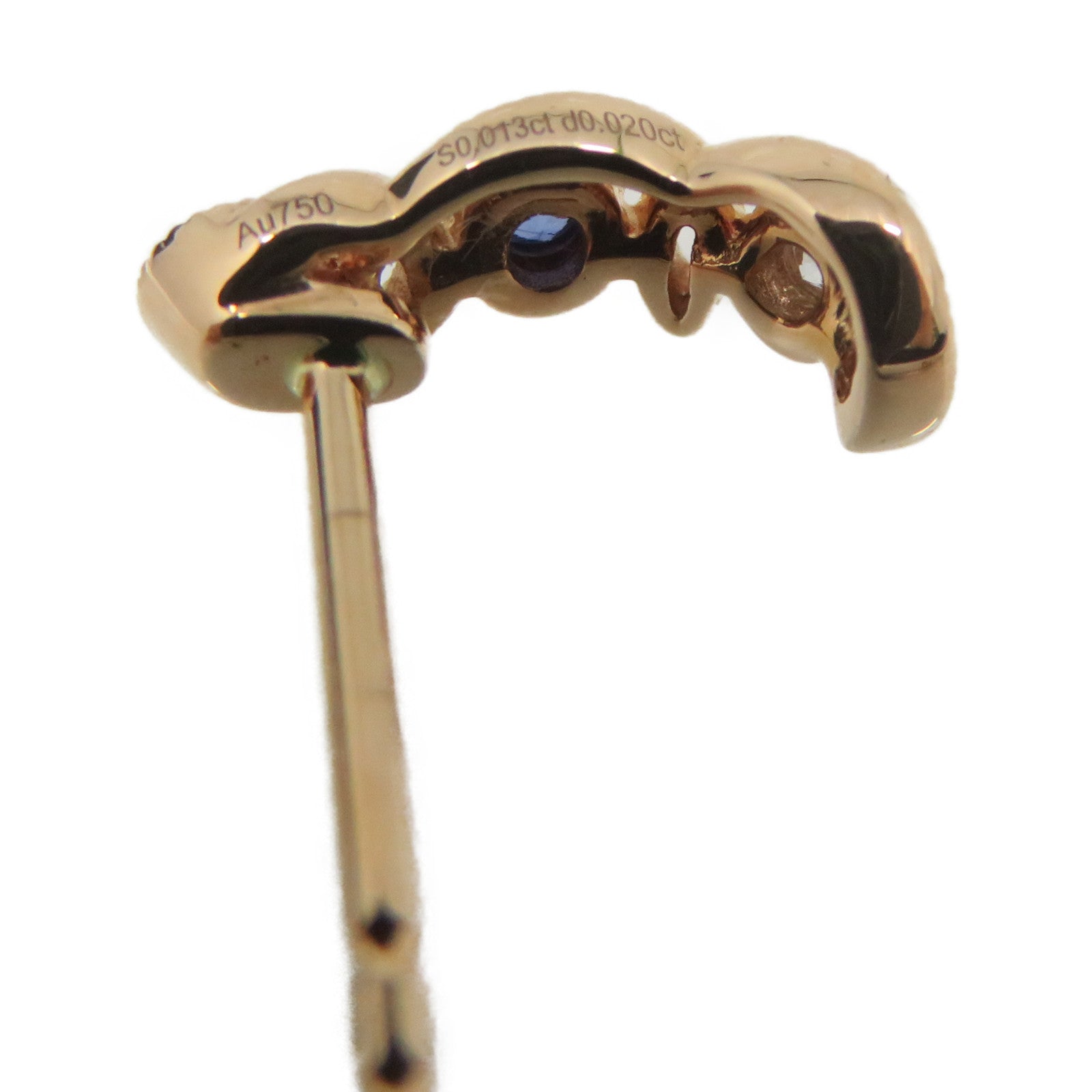 JEWELRY 18K玫瑰金/0.03ct蓝宝石/0.04ct钻石Sapphire Earrings耳环