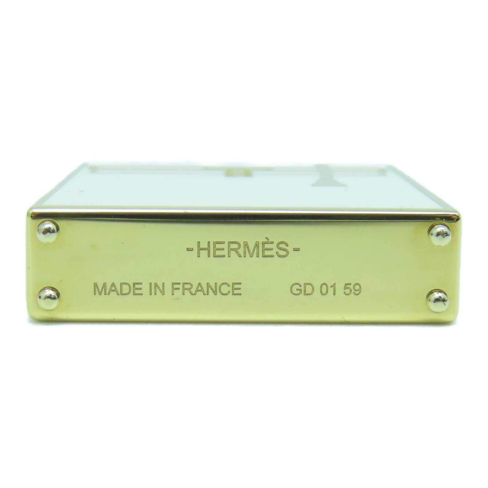 HERMES Metal Curiosite Kelly Laque Charm Scarf Buckle White Gold
