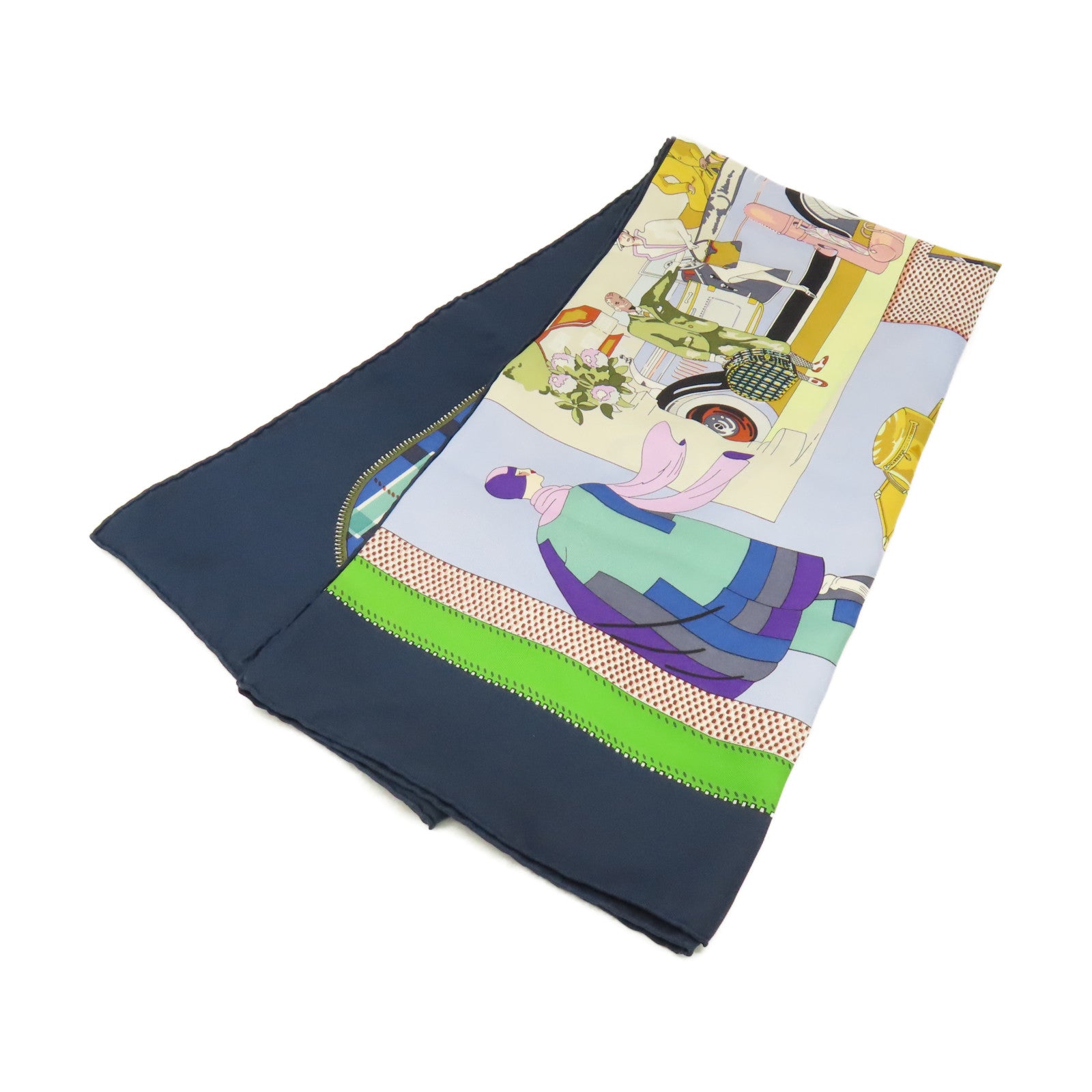 HERMES 【激減優惠】絲質Scarf 90x90絲巾寶藍色/藍色/彩色