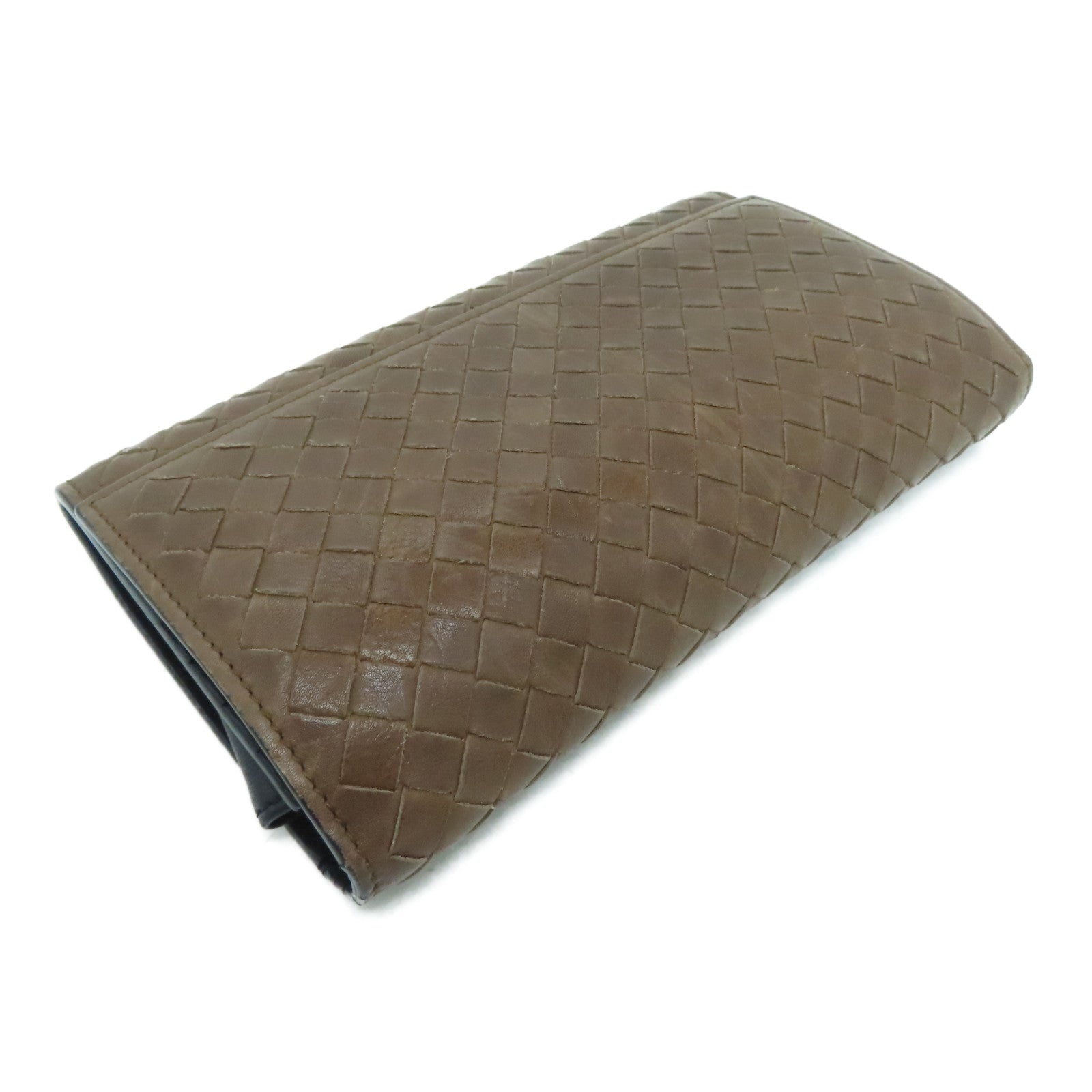 BOTTEGA VENETA 织纹皮革Long Wallet长钱包啡色