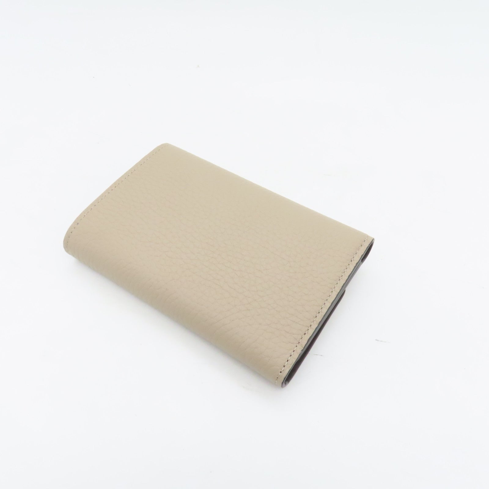 LOUIS VUITTON 牛皮皮革Capucines Wallet金扣錢包杏色