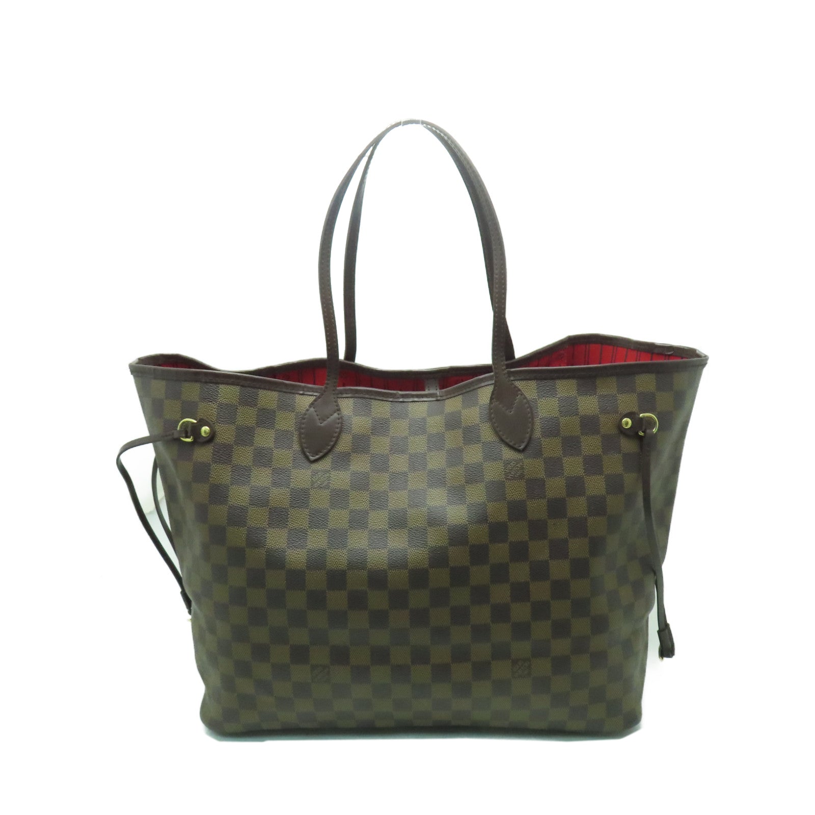 LOUIS VUITTON Damier Neverfull GM金扣肩背袋棕色