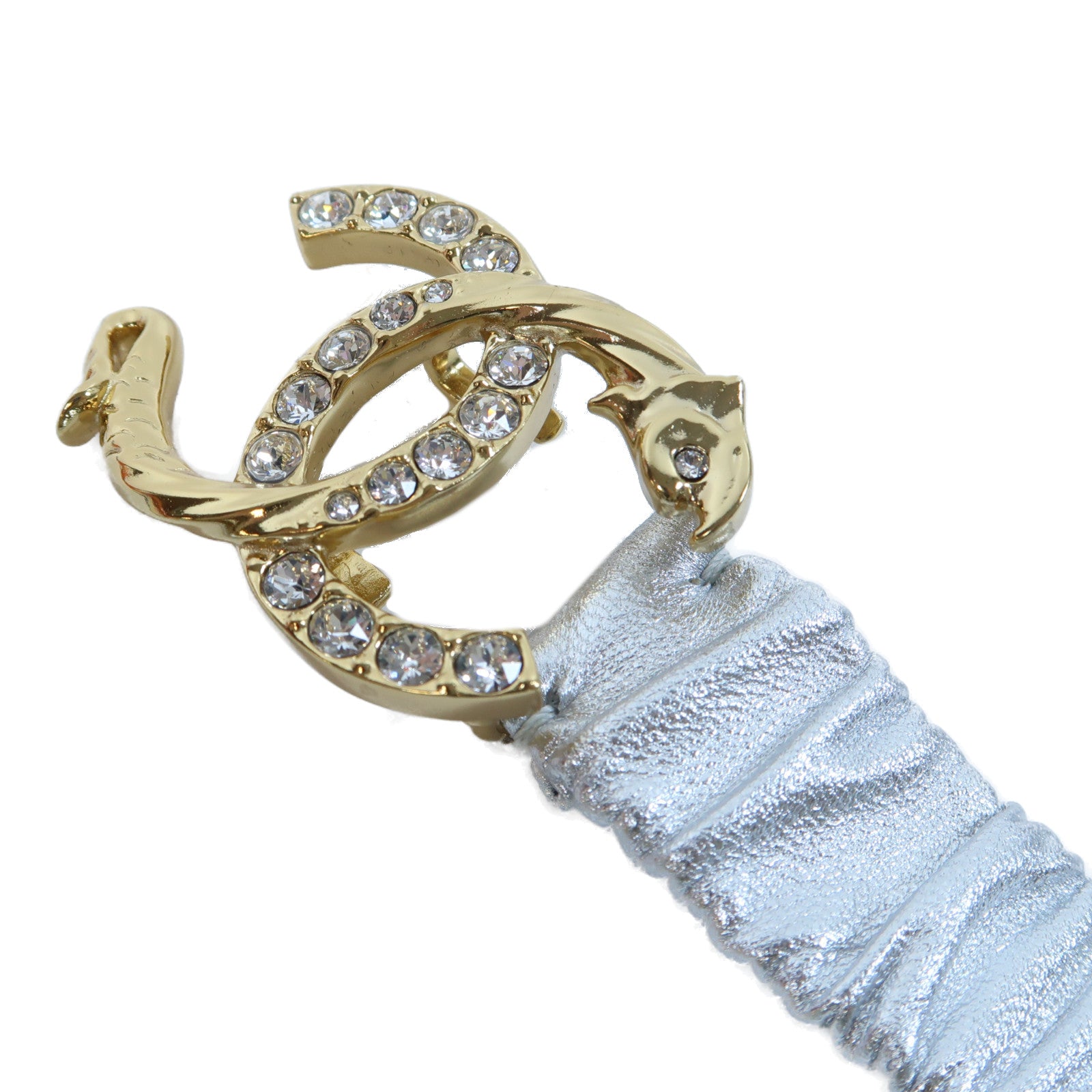 CHANEL 羊皮皮革Belt金扣皮帶