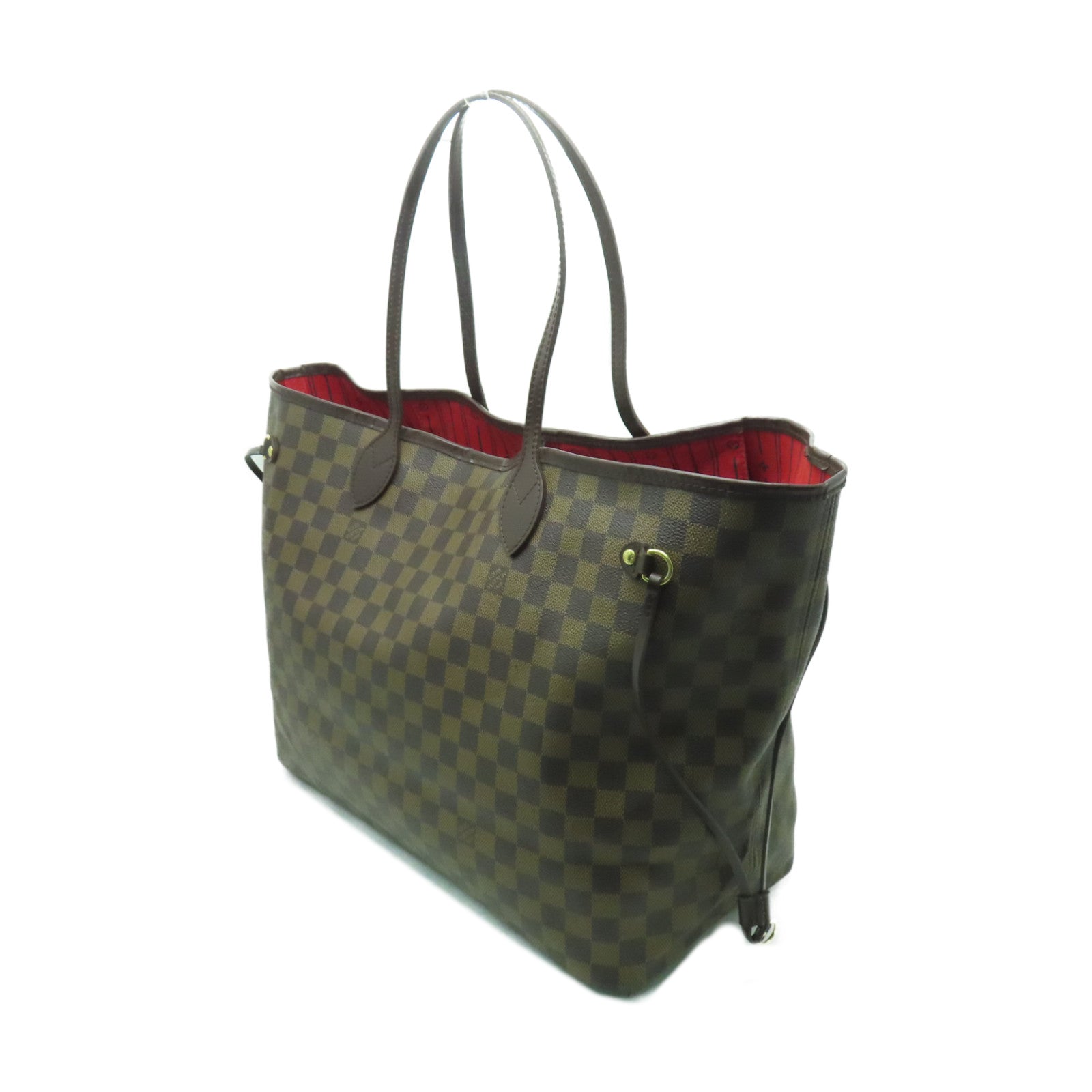 LOUIS VUITTON Damier Neverfull GM金扣肩背袋棕色