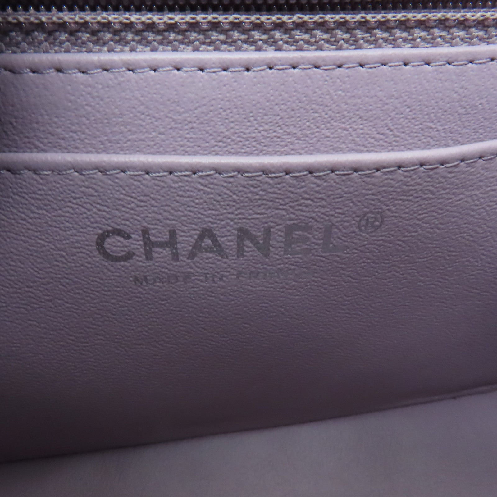 CHANEL 菱格羊皮皮革Classic 17銀扣鏈帶肩背袋紫色