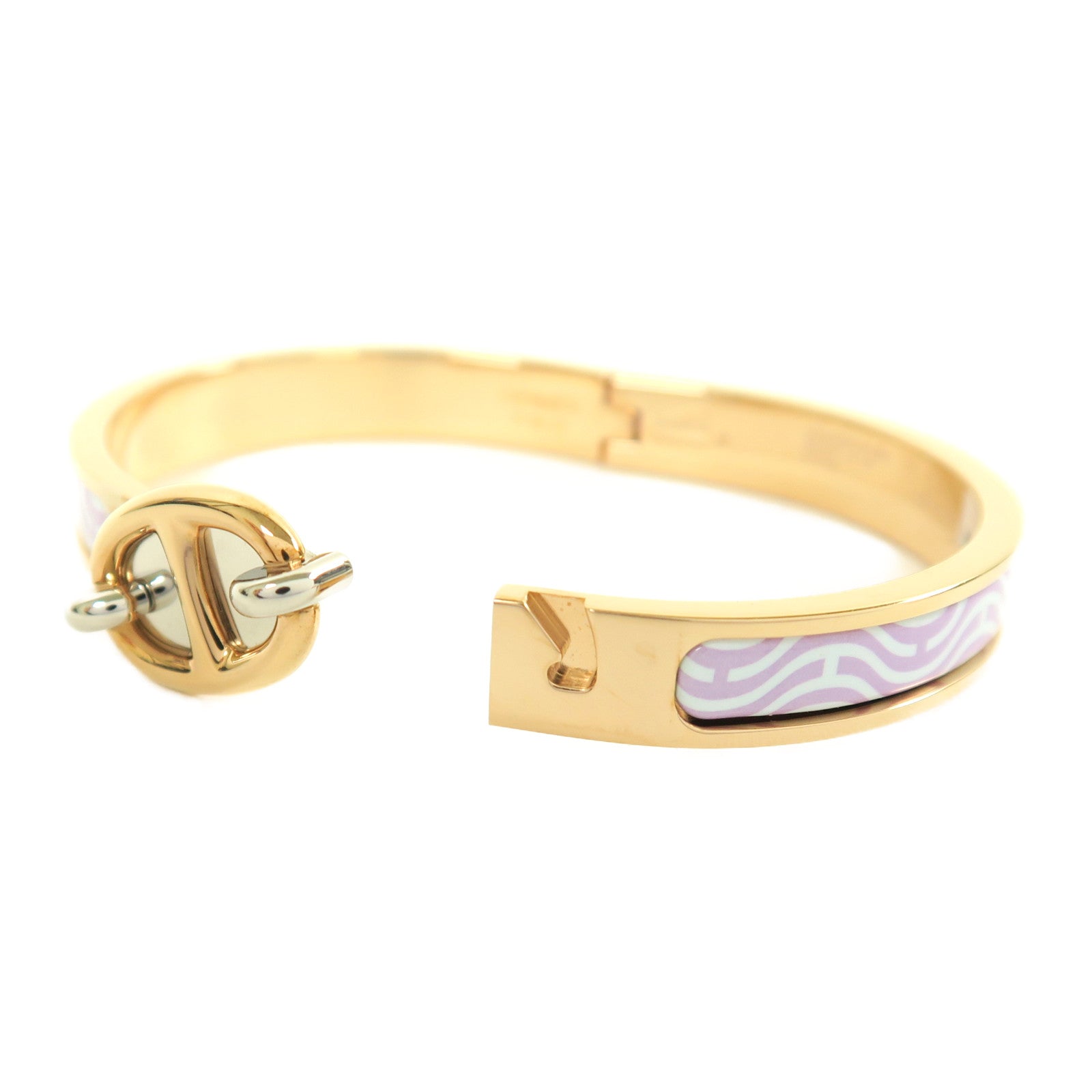 HERMES 金屬Mini Clic Chaine D'Ancre手鐲玫瑰金色