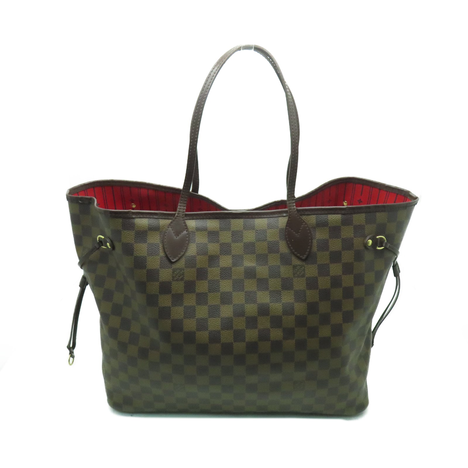 LOUIS VUITTON Damier Neverfull GM金扣肩背袋棕色