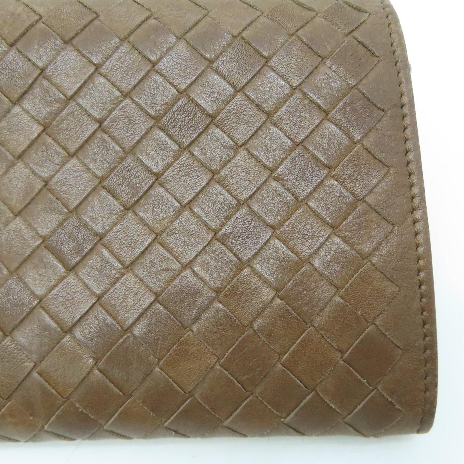 BOTTEGA VENETA 织纹皮革Long Wallet长钱包啡色