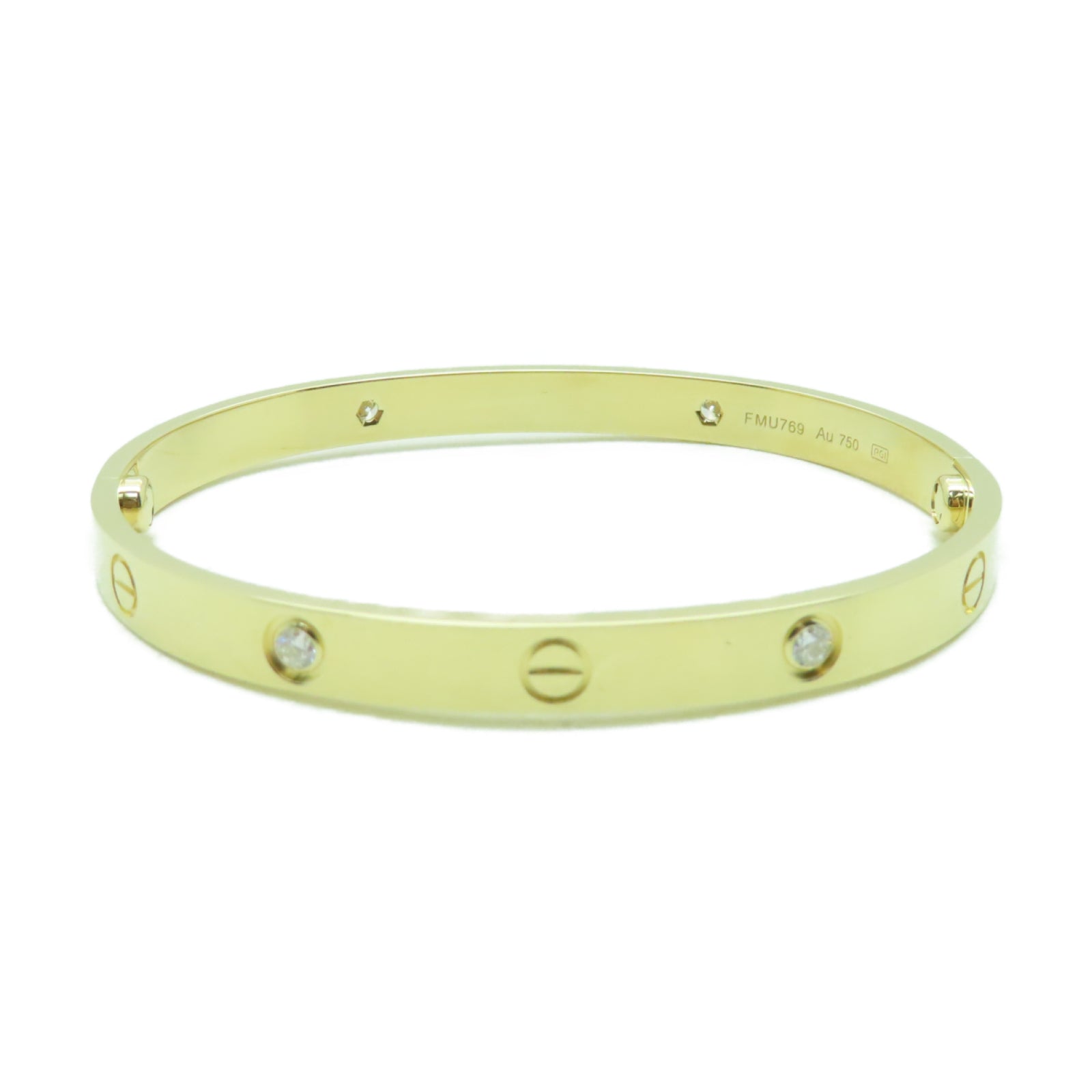 CARTIER 18K黃金/鑽石Love Bracelet手鐲金色