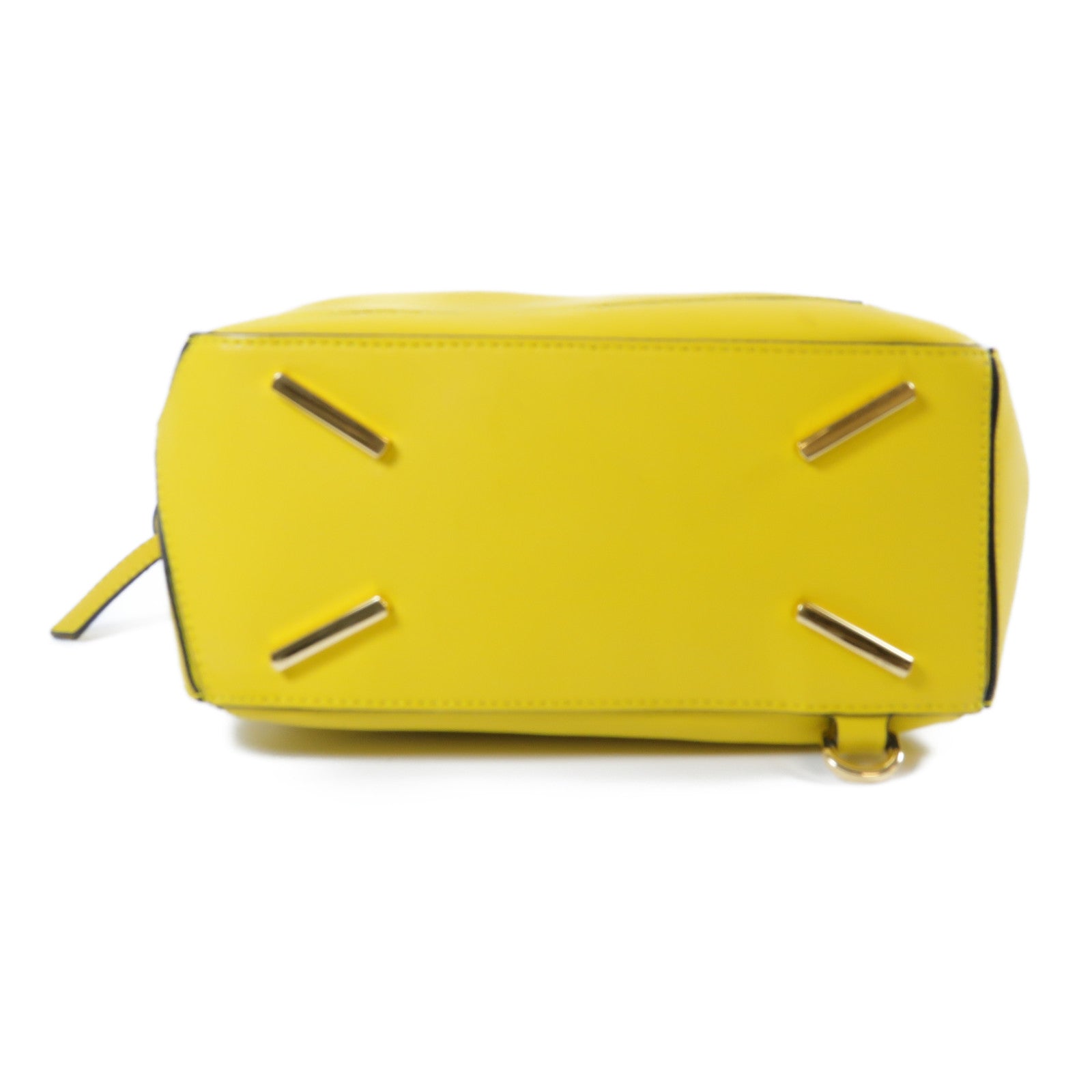 LOEWE 牛皮皮革Puzzle金扣手挽肩背兩用袋黃色