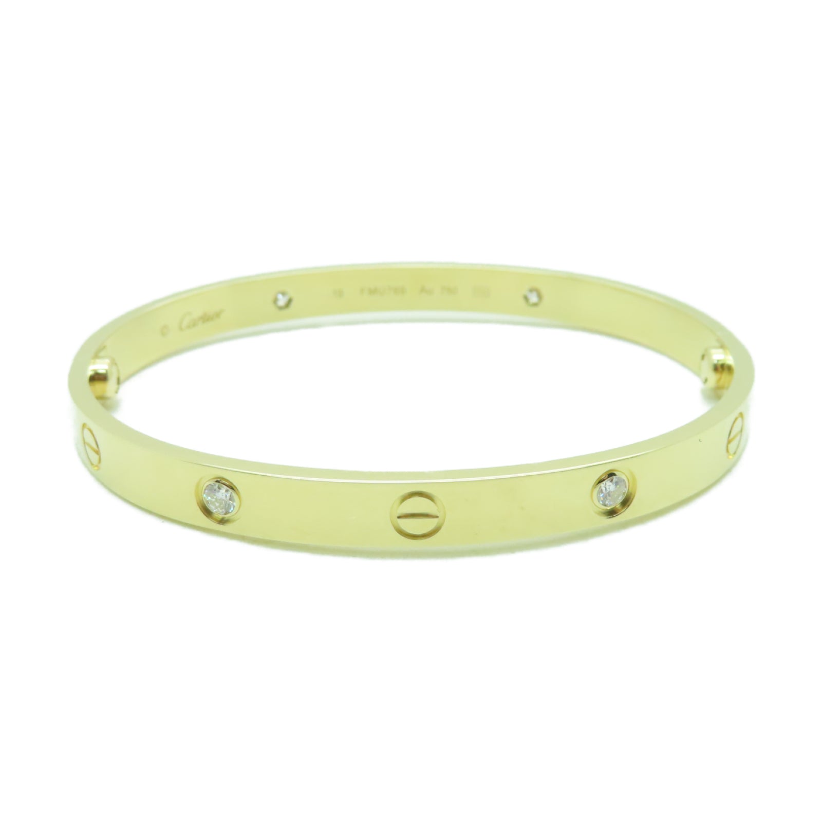 CARTIER 18K黃金/鑽石Love Bracelet手鐲金色