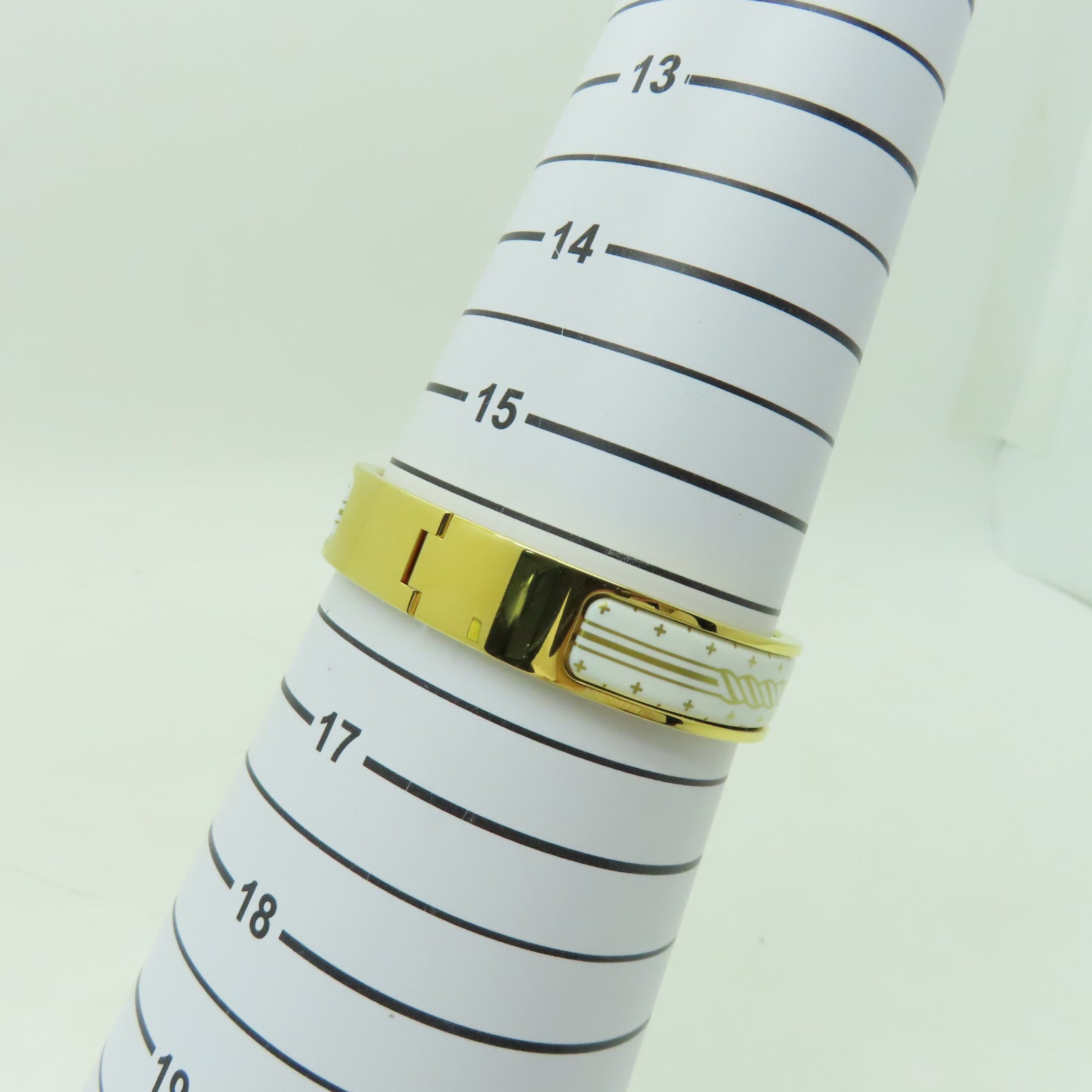 HERMES 金屬Clic H Quadriceau金扣手鐲白色/金色
