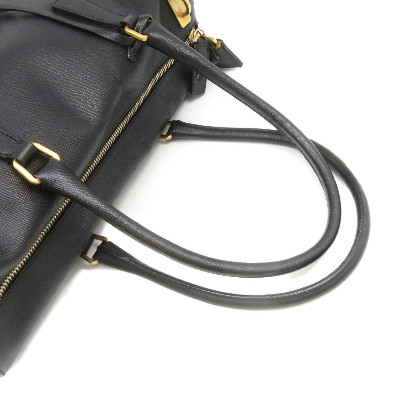 PRADA Saffiano Leather Shoulder Bag Black
