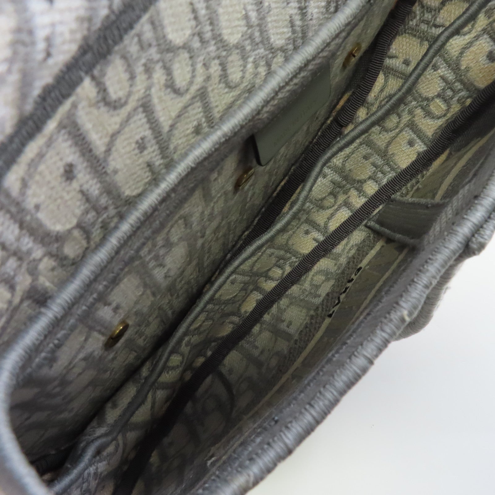 Dior Oblique Jacquard帆布Saddle Shoulder Bag金扣肩背袋灰色
