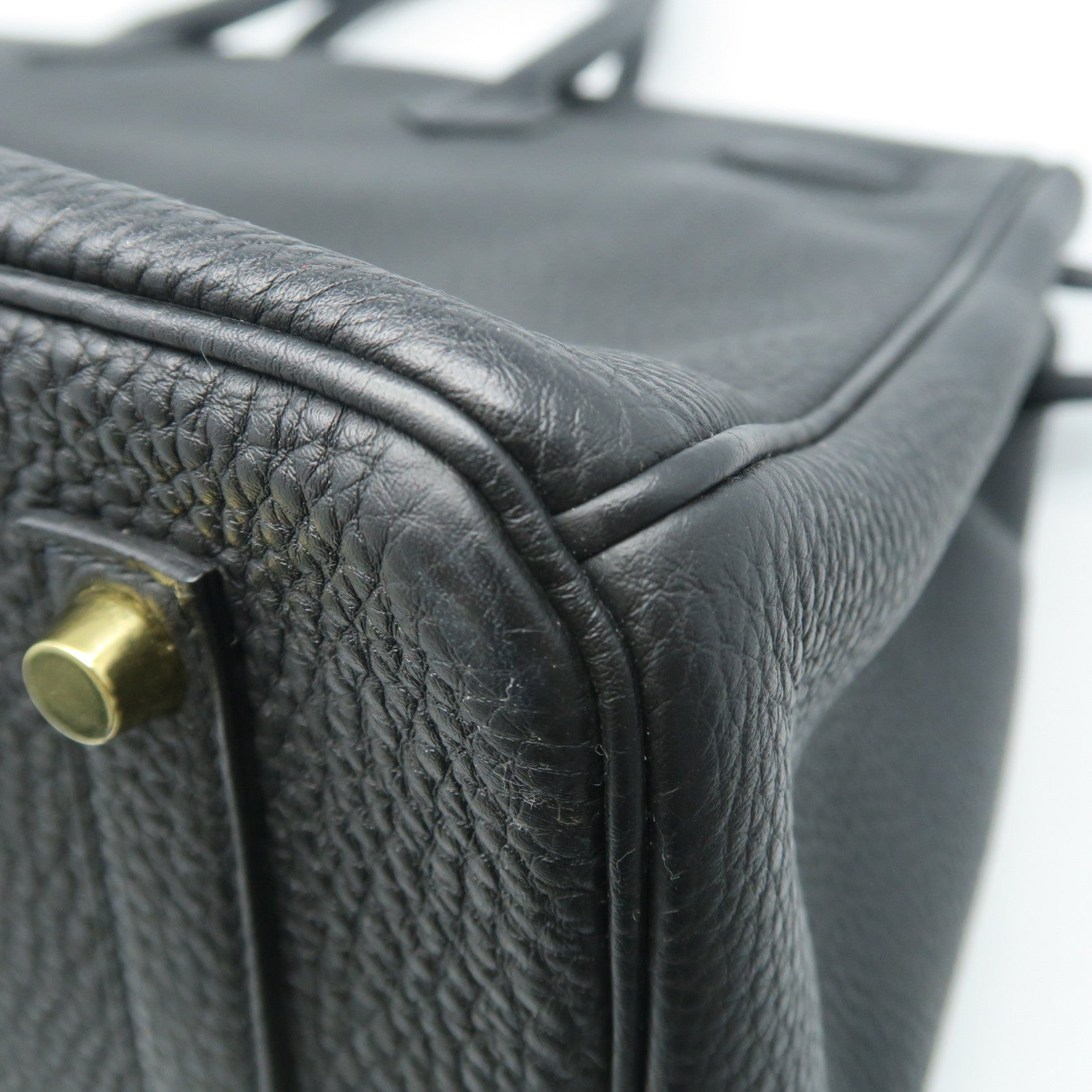 HERMES Taurillon Clemence皮革Birkin 35金扣手挽袋黑色