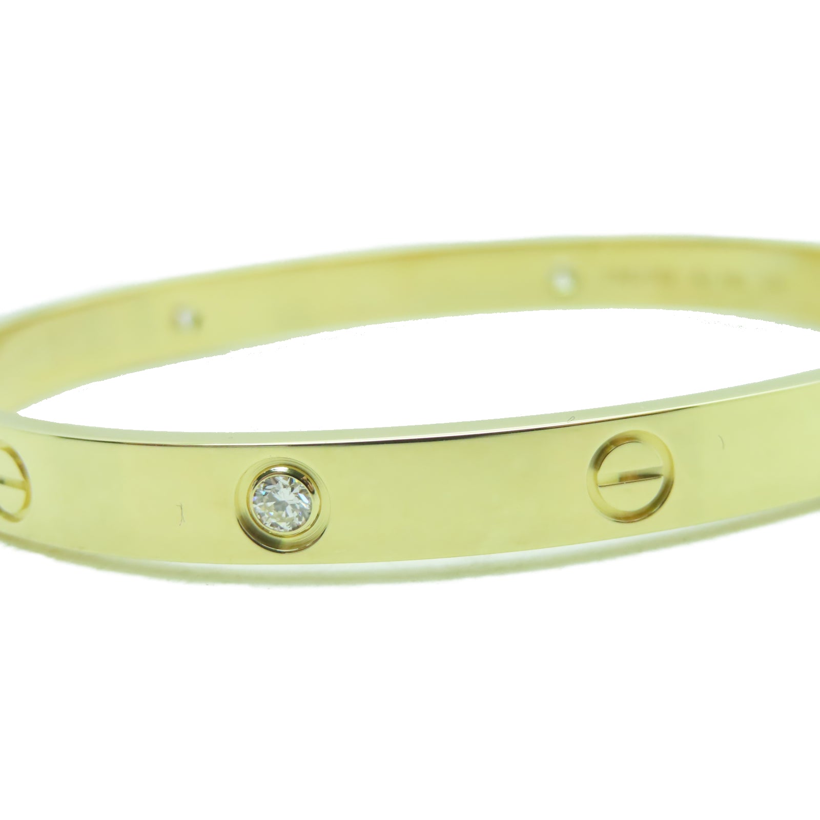 CARTIER 18K黃金/鑽石Love Bracelet手鐲金色