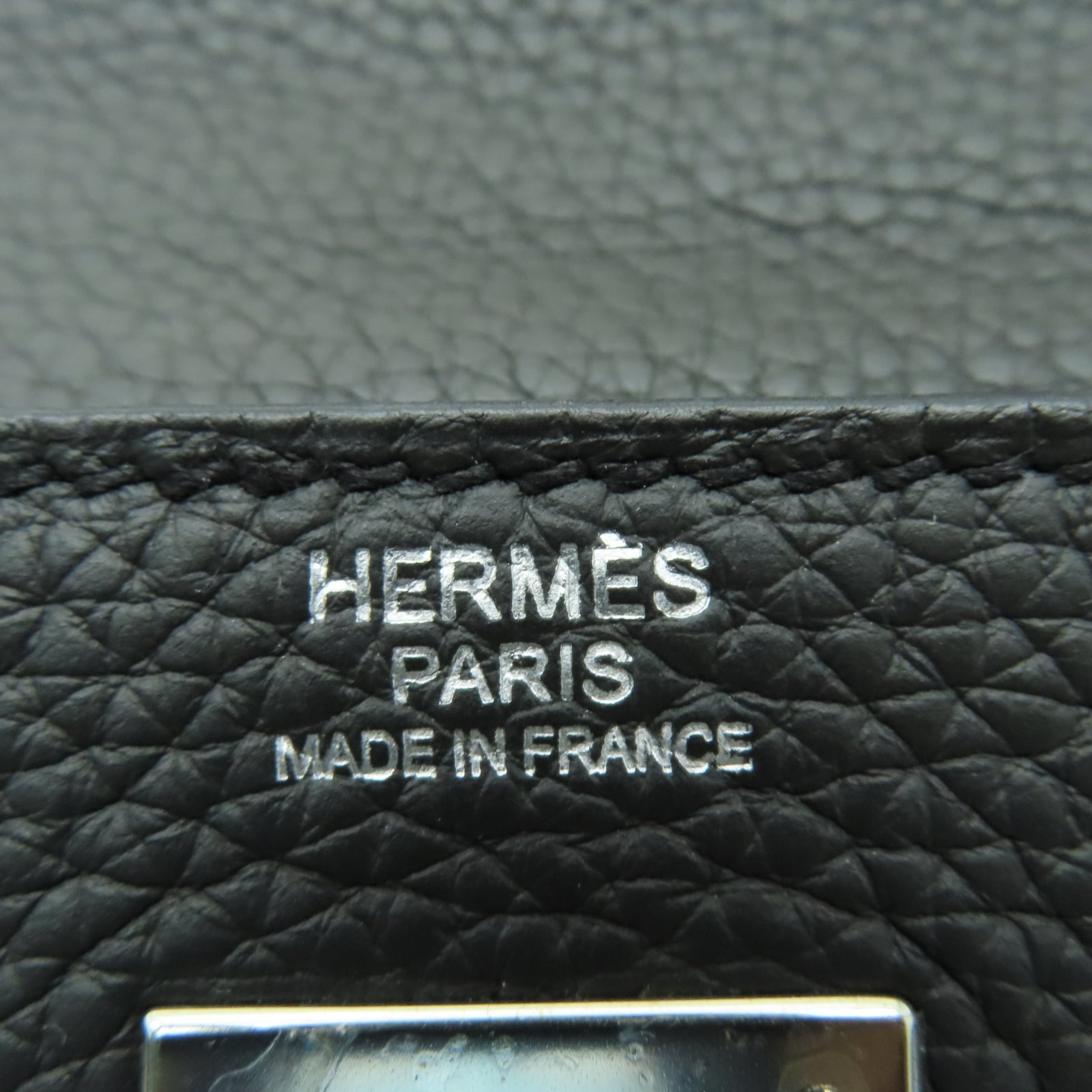 HERMES Clemence皮革Kelly 32銀扣手挽肩背兩用袋深鉛筆灰色