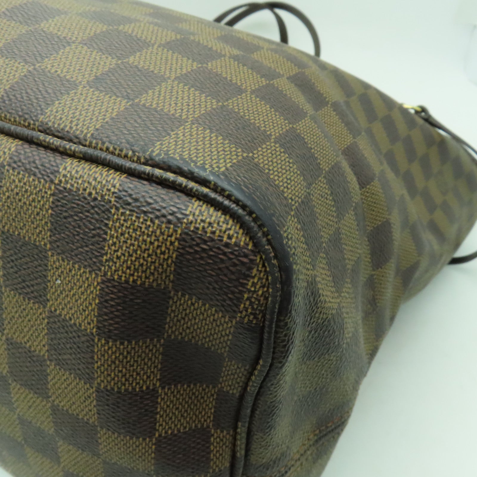 LOUIS VUITTON Damier Neverfull GM金扣肩背袋棕色