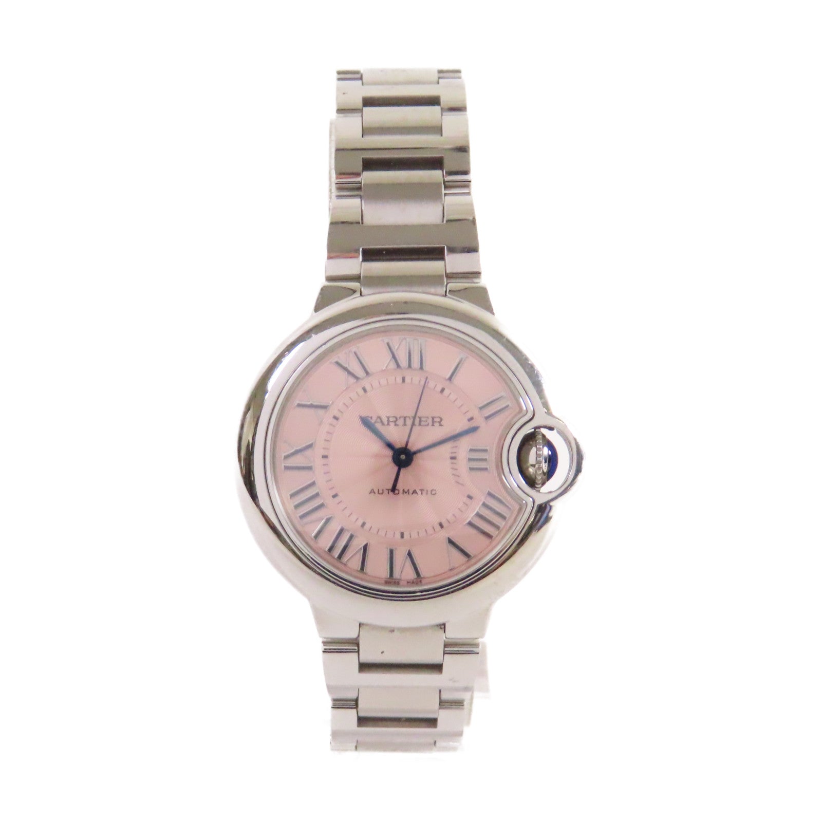 CARTIER Ballon Bleu de Cartier Watch不鏽鋼自動機芯手錶粉紅色/銀色
