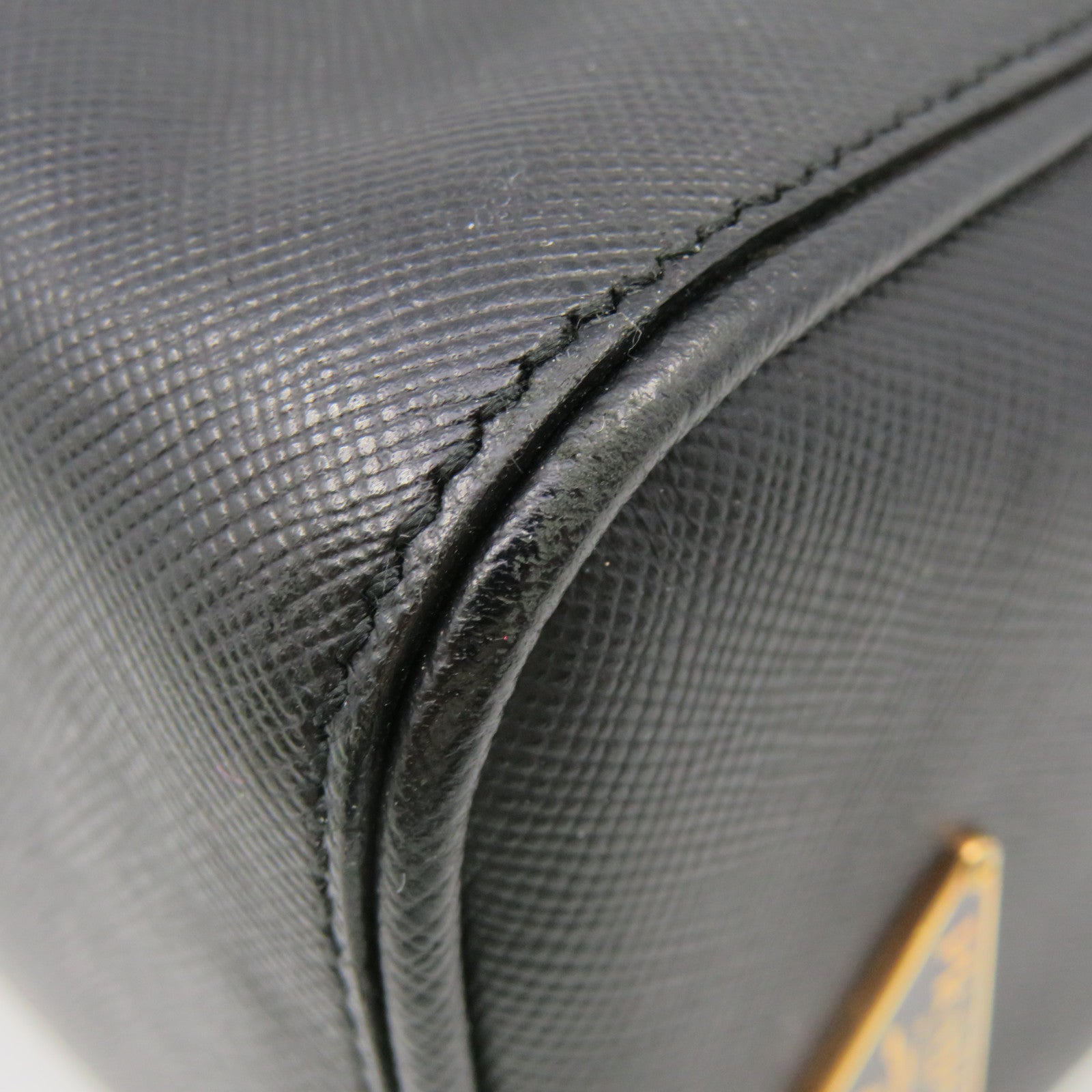 PRADA Saffiano Leather Shoulder Bag Black