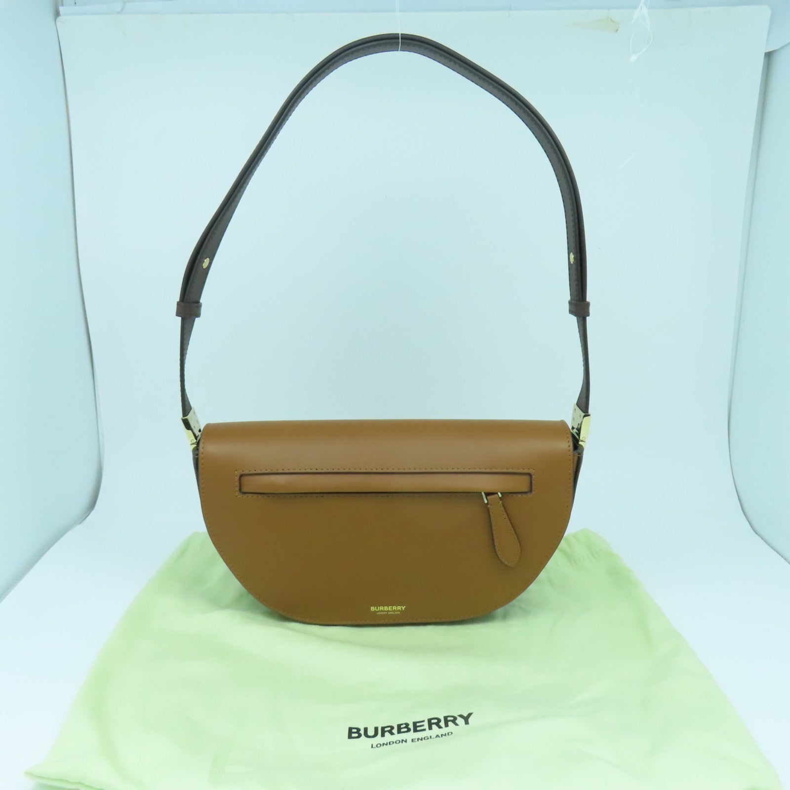 BURBERRY 牛皮皮革Olympia Small Bag金扣肩背袋啡色– Brand Off