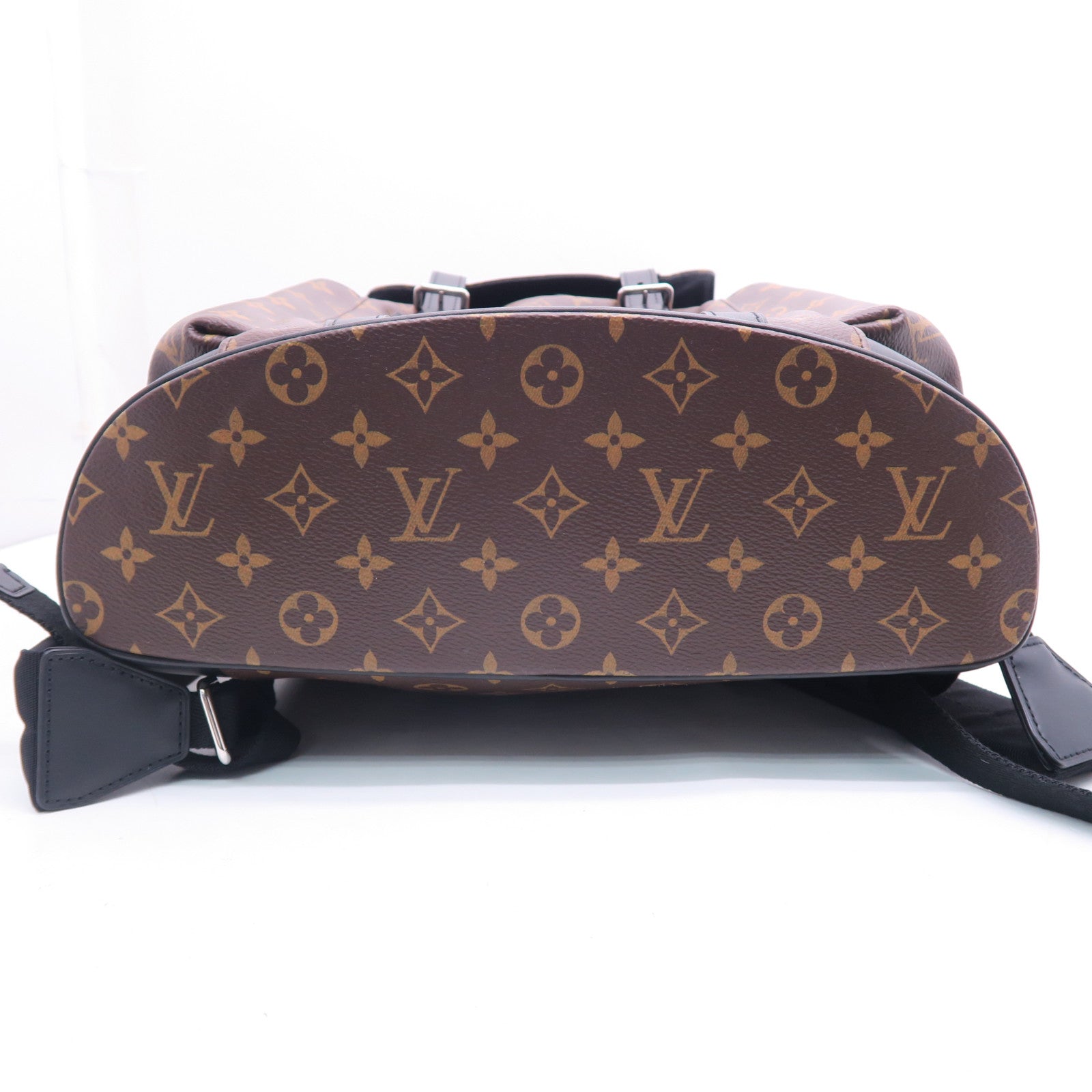 LOUIS VUITTON Monogram Christopher PM銀扣背包啡色