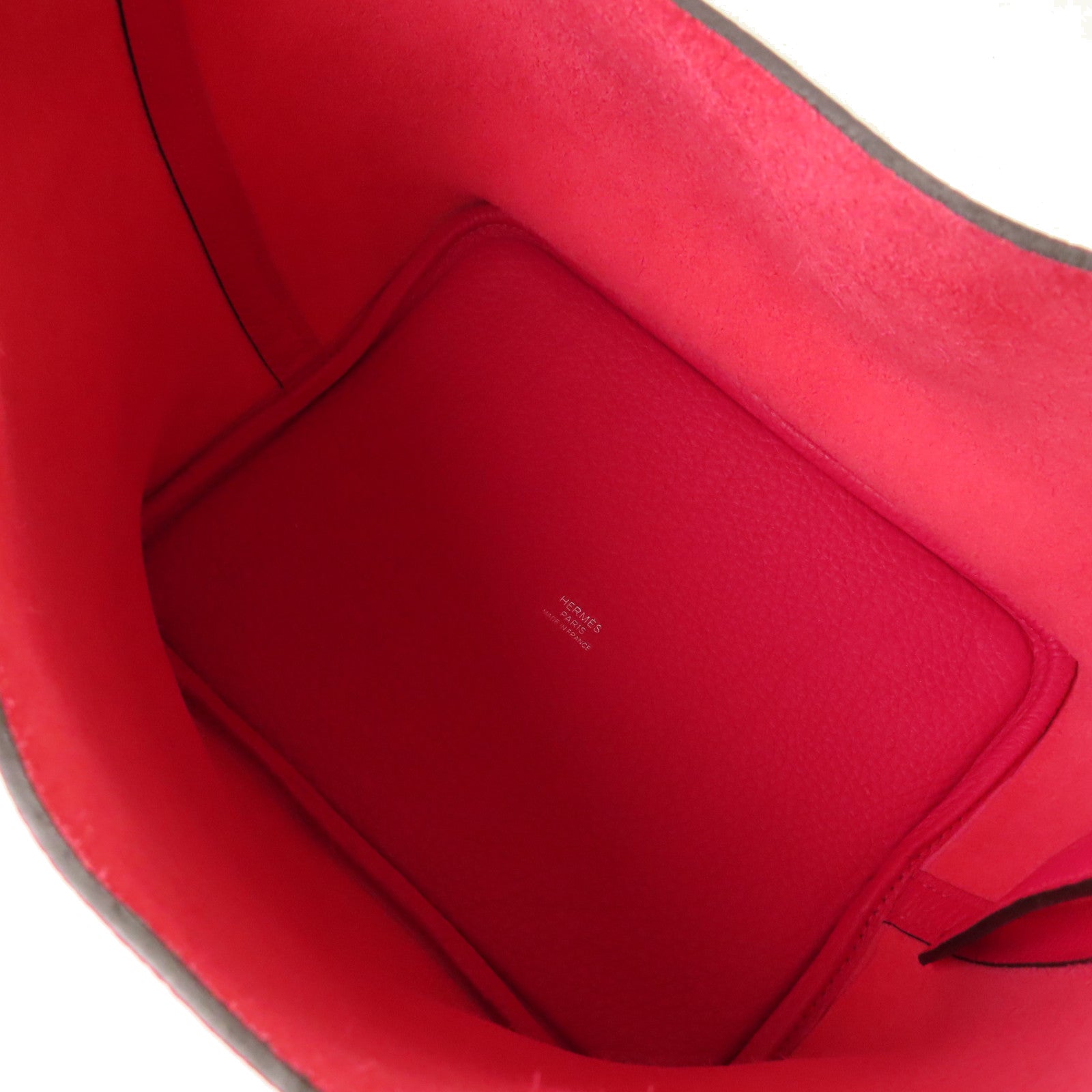 HERMES Clemence皮革Picotin MM Tote Bag銀扣手挽袋Framboise覆盆子粉紅色