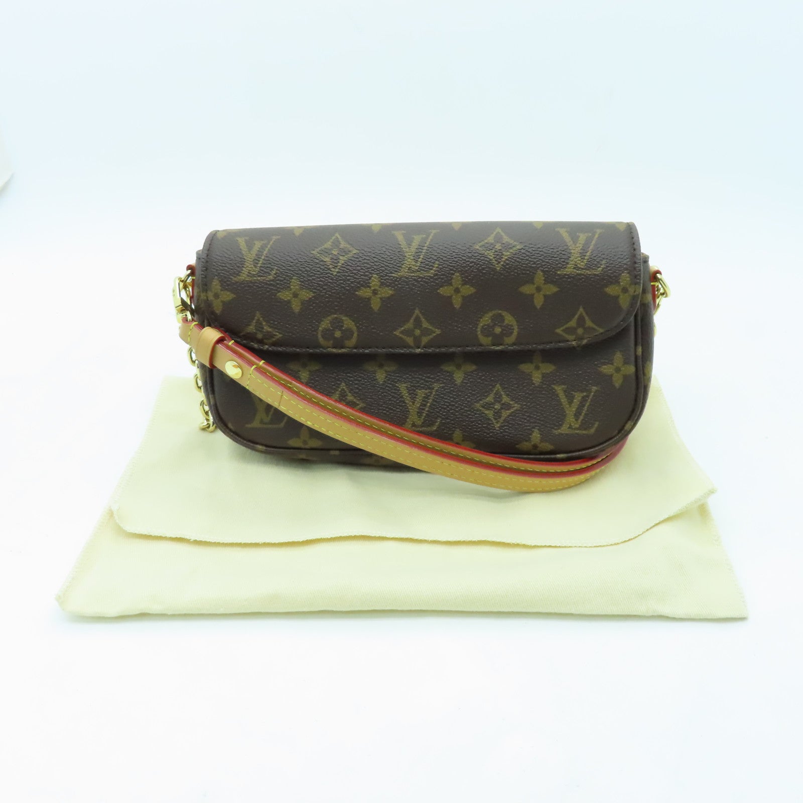 LOUIS VUITTON Monogram  Wallet On Chain Ivy金扣手挽肩背兩用袋棕色