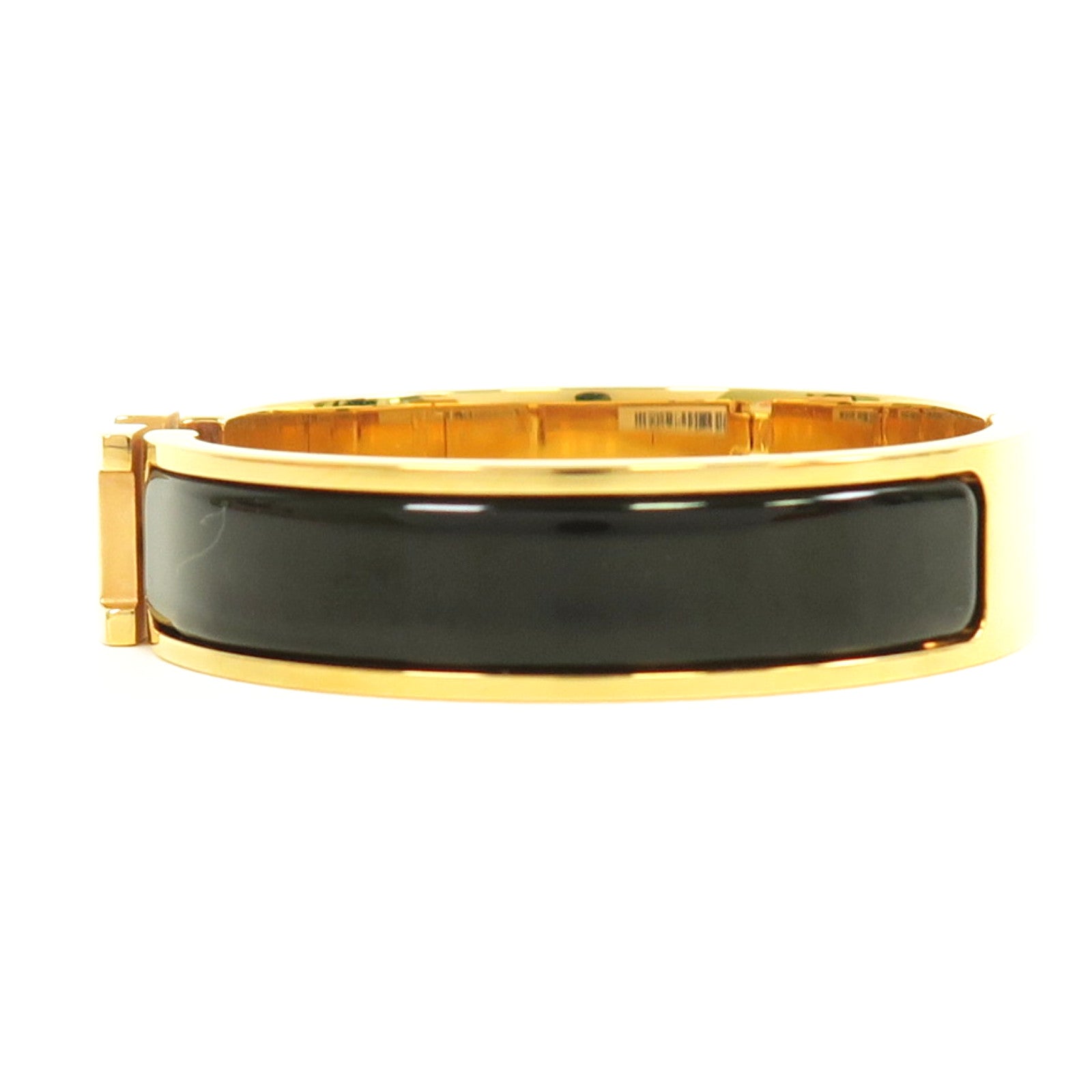 HERMES 金屬Clic H Bracelet金扣手鐲金色/黑色