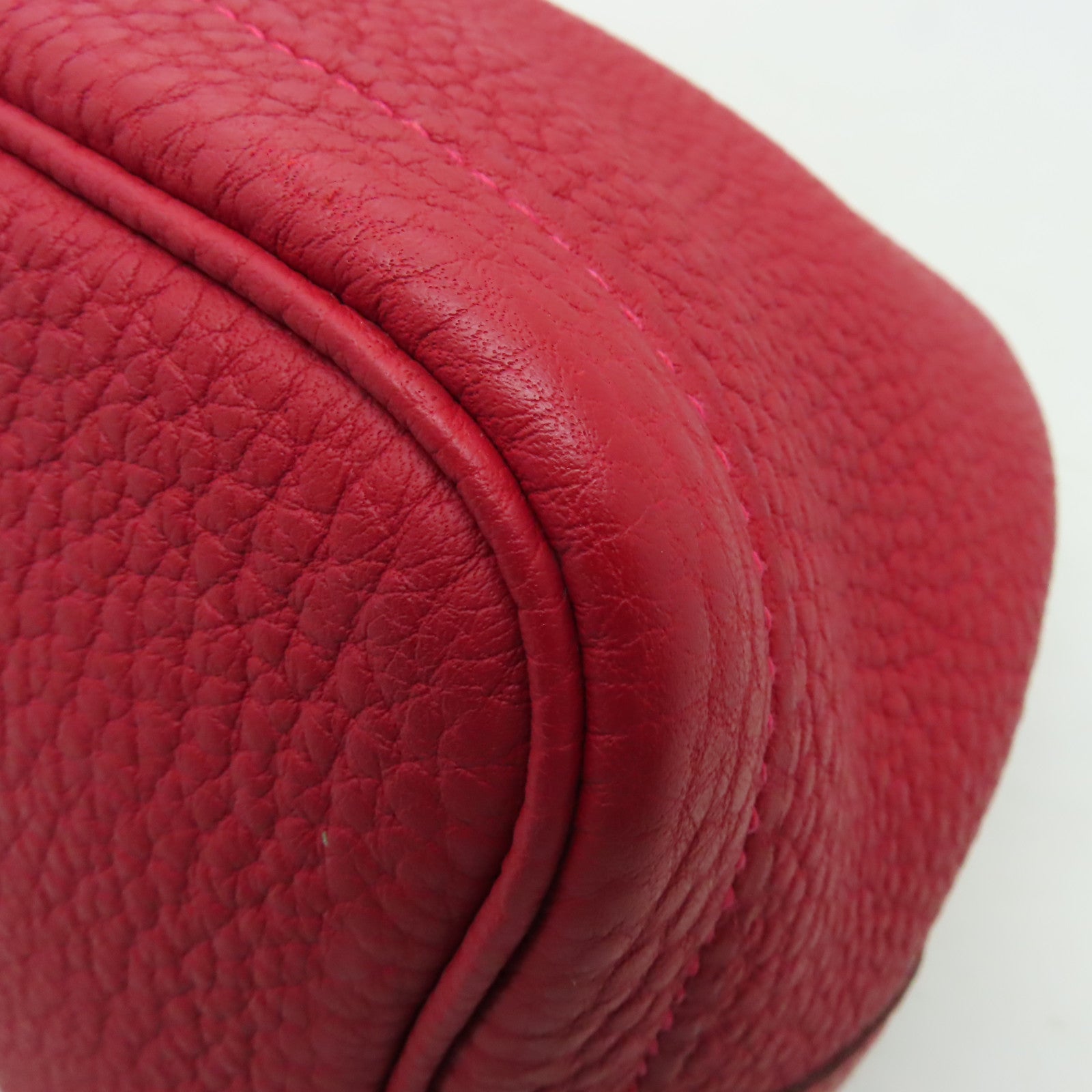 HERMES Negonda皮革Garden Party TPM銀扣手挽袋Rouge Casaque紅色