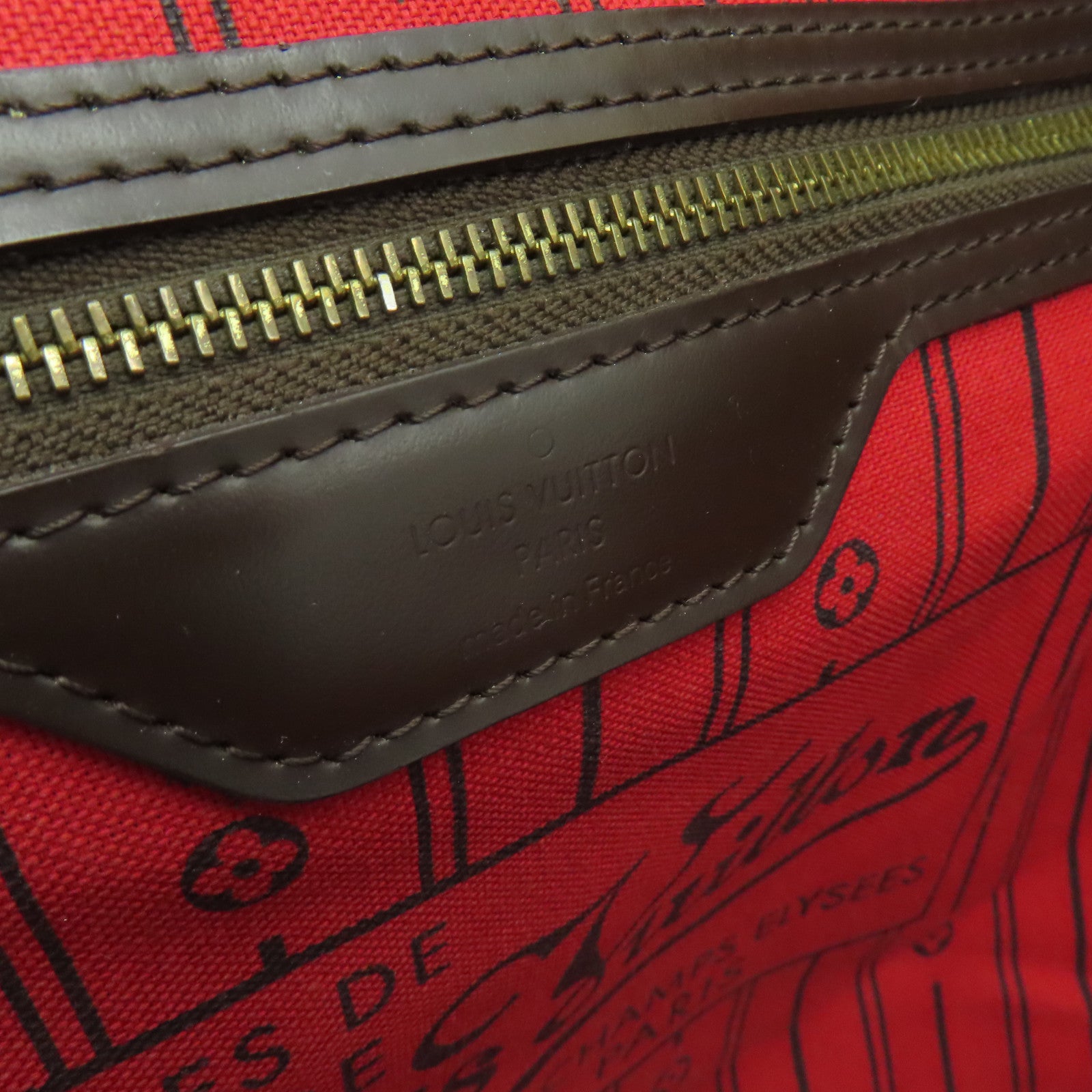 LOUIS VUITTON Damier Neverfull GM金扣肩背袋棕色
