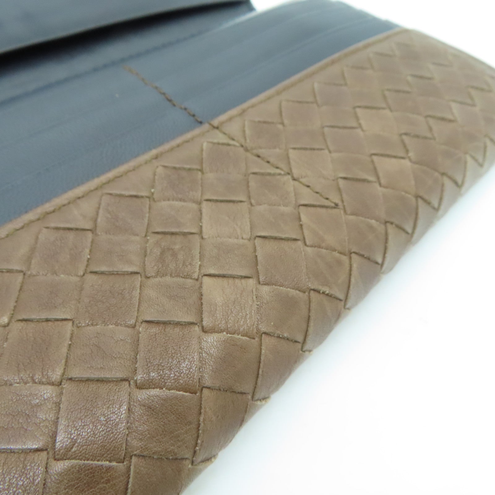 BOTTEGA VENETA 织纹皮革Long Wallet长钱包啡色