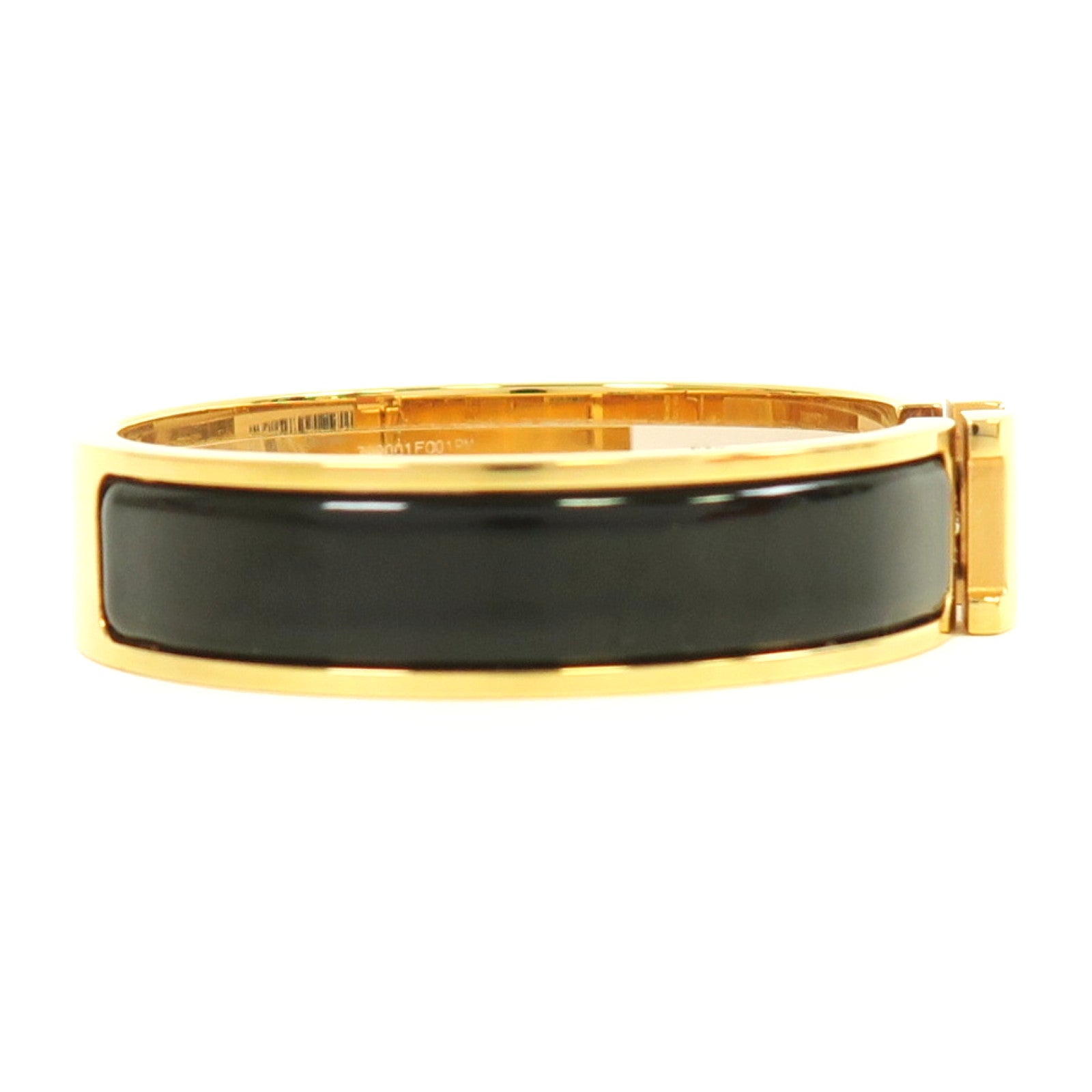HERMES 金屬Clic H Bracelet金扣手鐲金色/黑色