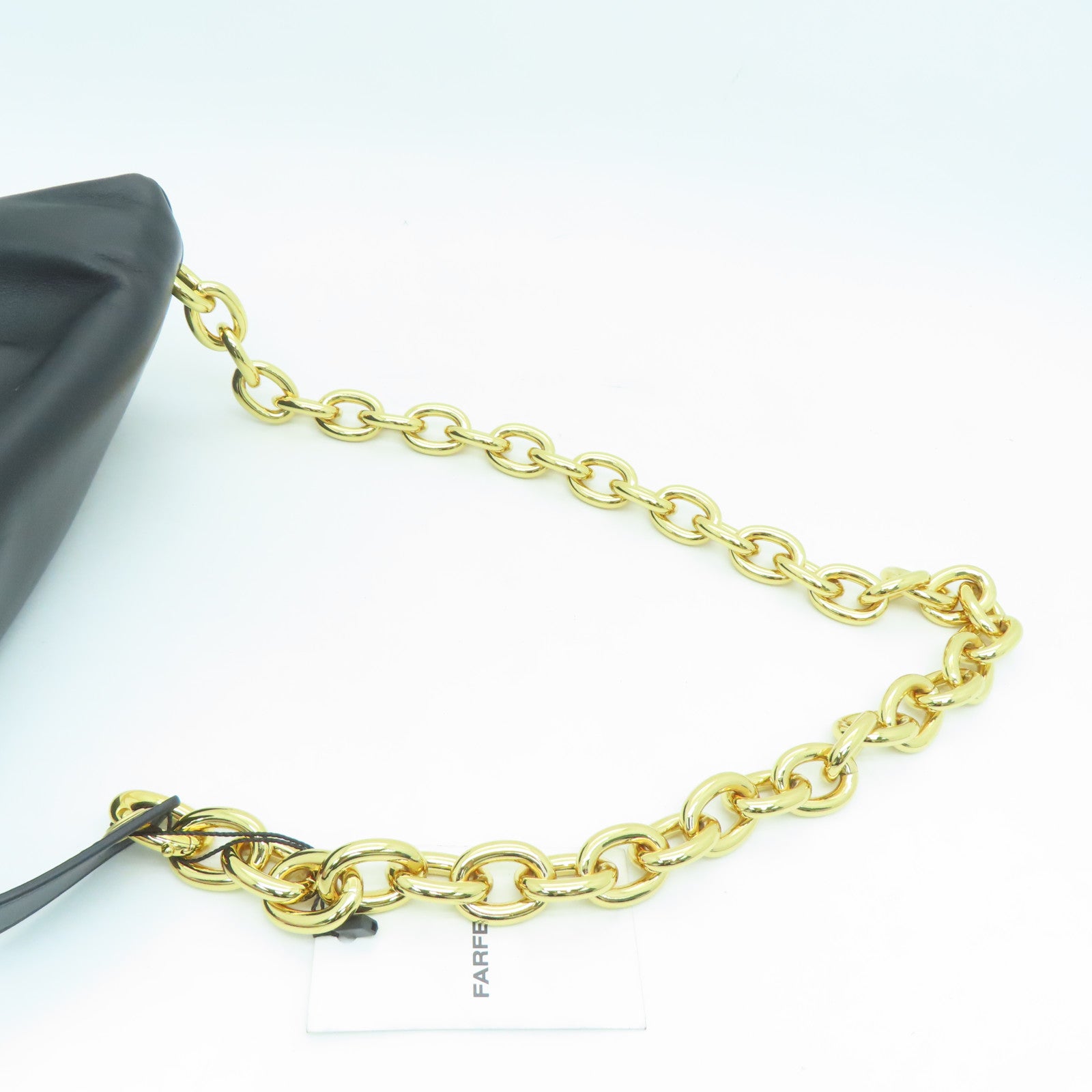 BOTTEGA VENETA 羊皮皮革Belt Chain Shoulder金扣链带肩背袋黑色
