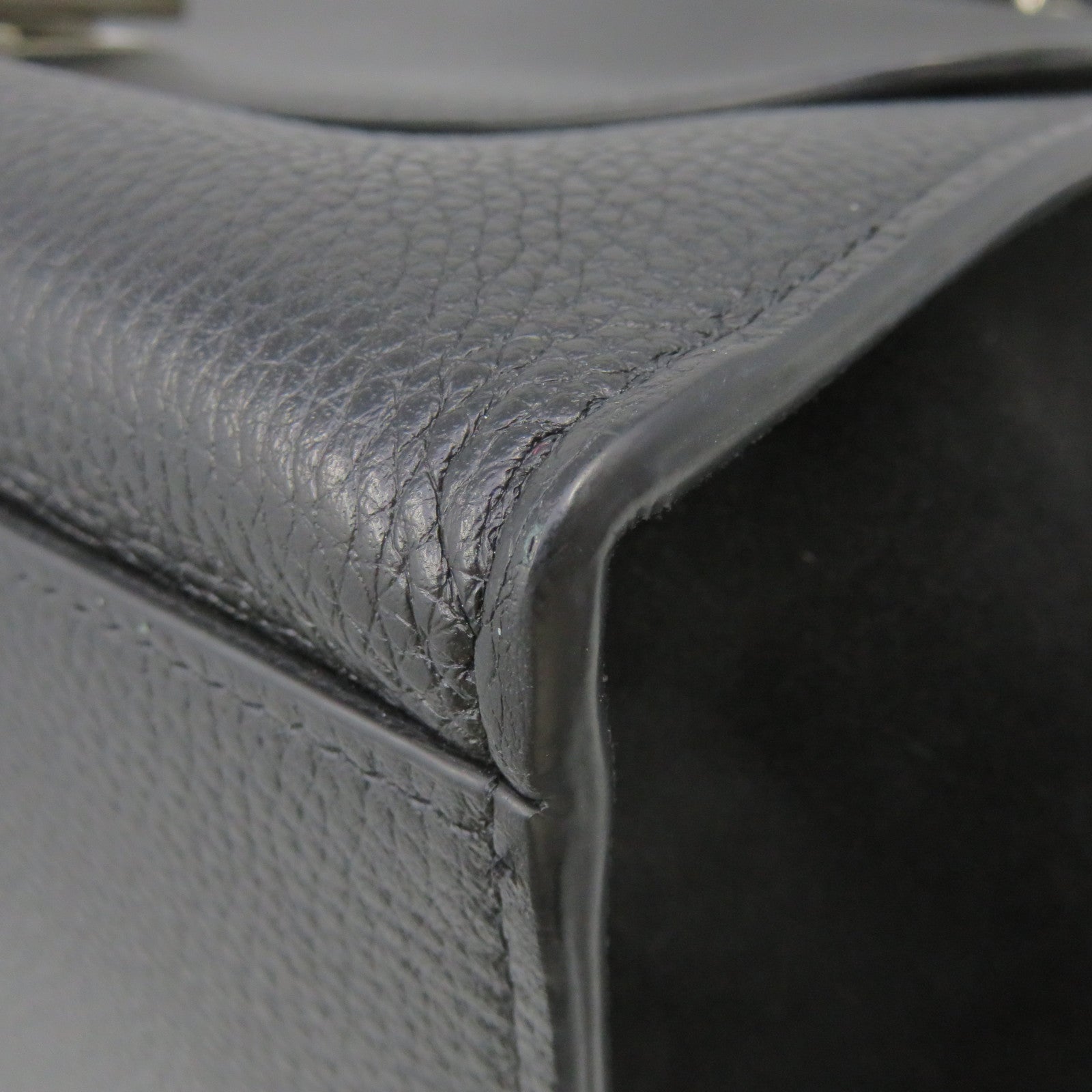 CELINE 牛皮皮革金扣Trapeze Small 2Way Hand Bag手挽肩背两用袋黑色