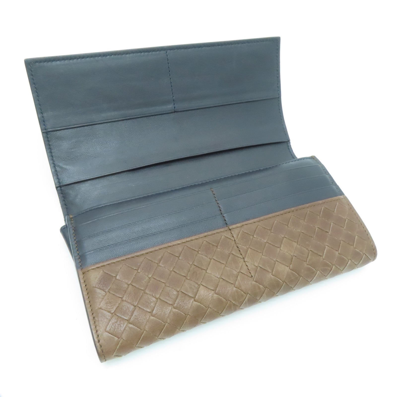 BOTTEGA VENETA 织纹皮革Long Wallet长钱包啡色