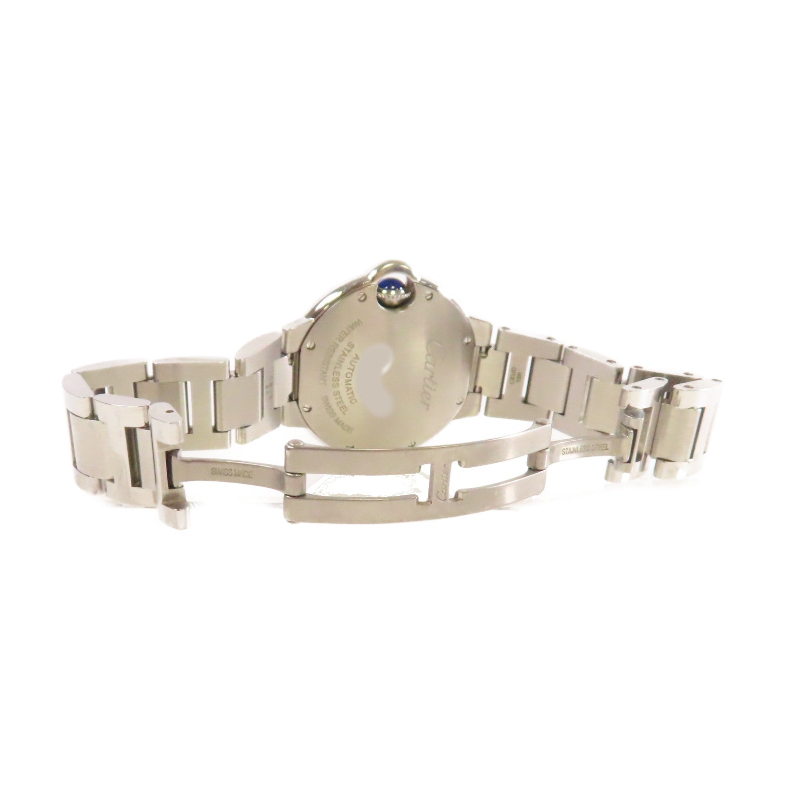 CARTIER Ballon Bleu de Cartier Watch不鏽鋼自動機芯手錶粉紅色/銀色