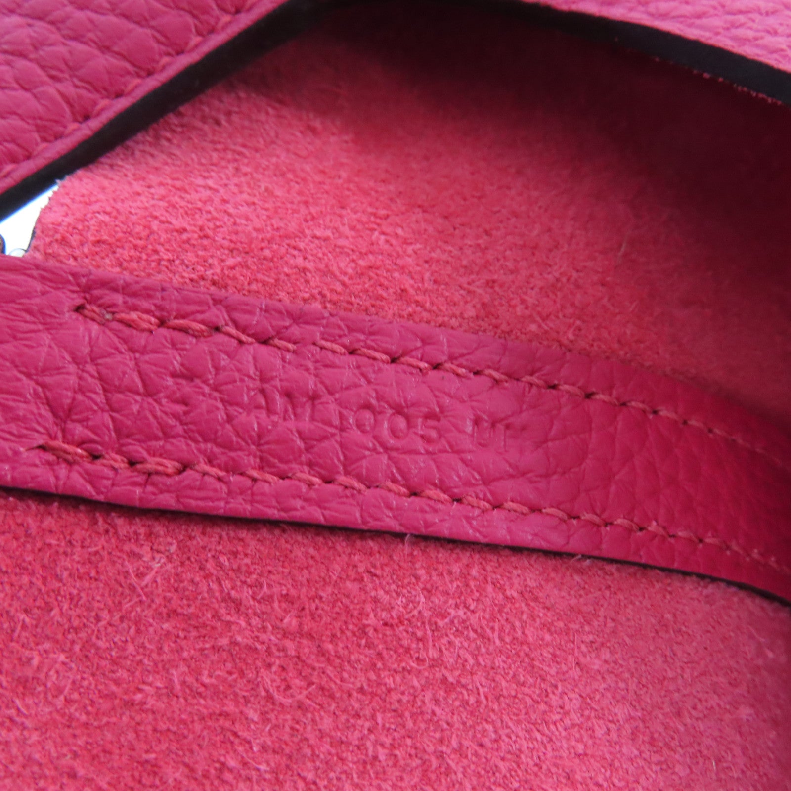 HERMES Clemence皮革Picotin MM Tote Bag銀扣手挽袋Framboise覆盆子粉紅色