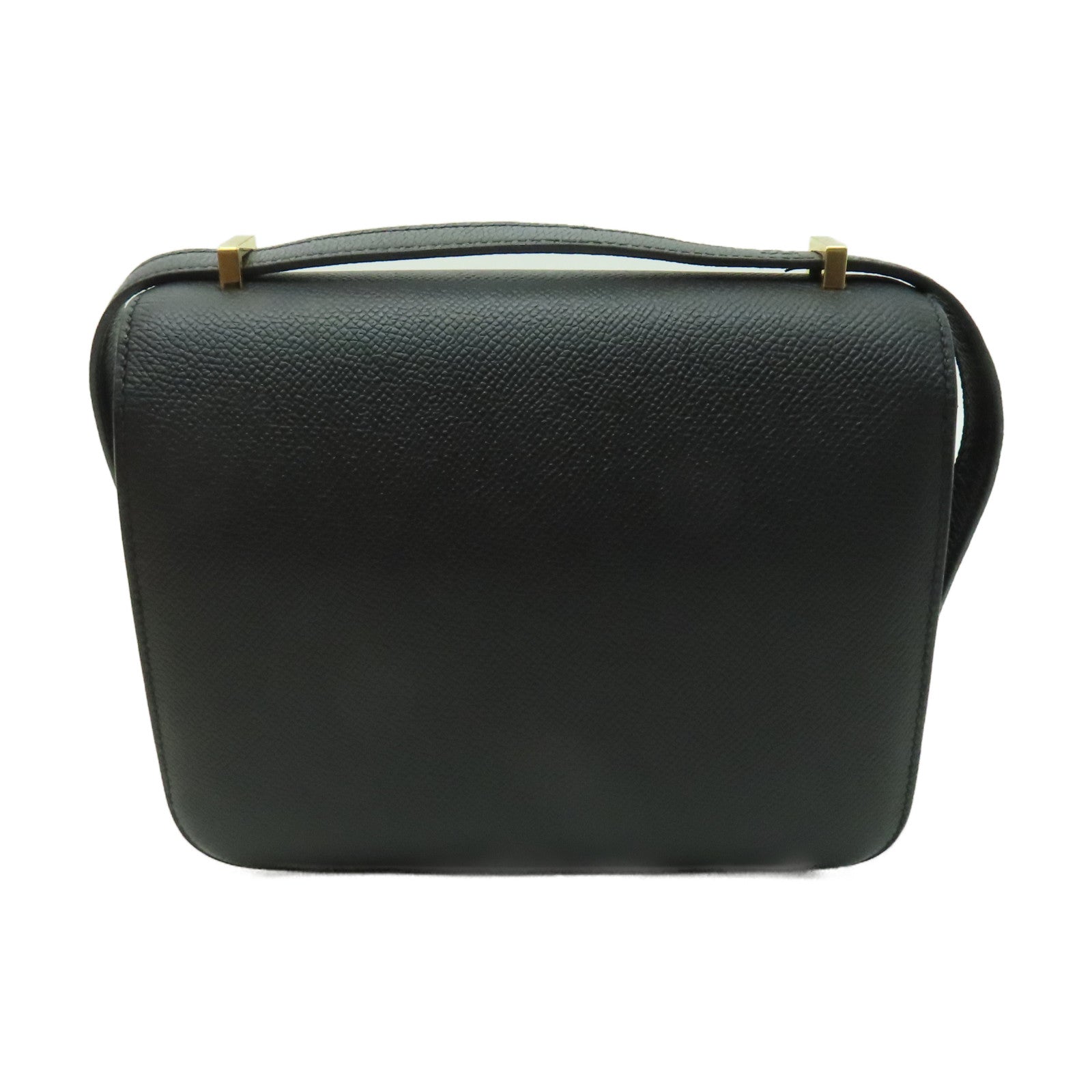 HERMES Epsom皮革Constance Mini金扣手挽肩背兩用袋黑色