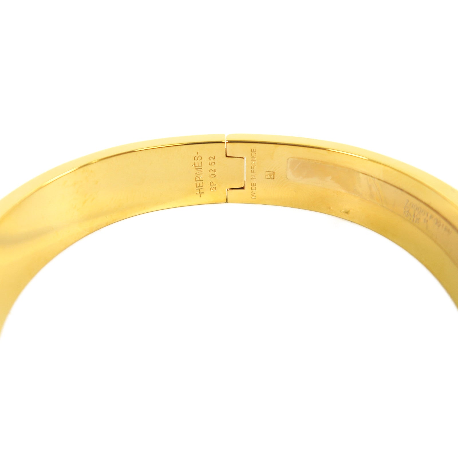HERMES 金屬Clic H Bracelet金扣手鐲金色/黑色