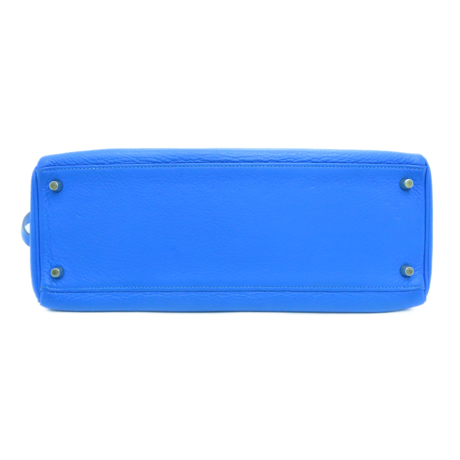 HERMES Taurillon Clemence皮革Kelly 35金扣手挽肩背两用袋希腊蓝色