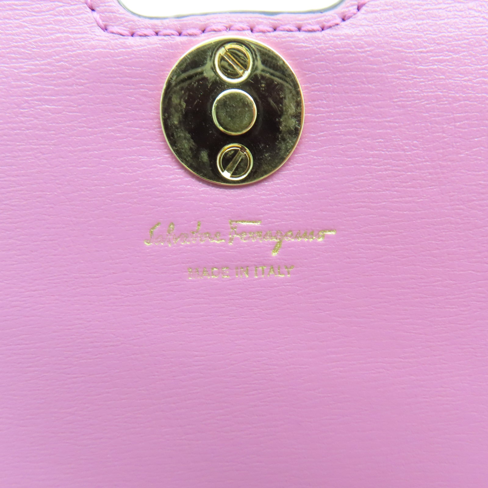 Salvatore Ferragamo cowhide leather Shoulder Bag gold buckle shoulder bag purple