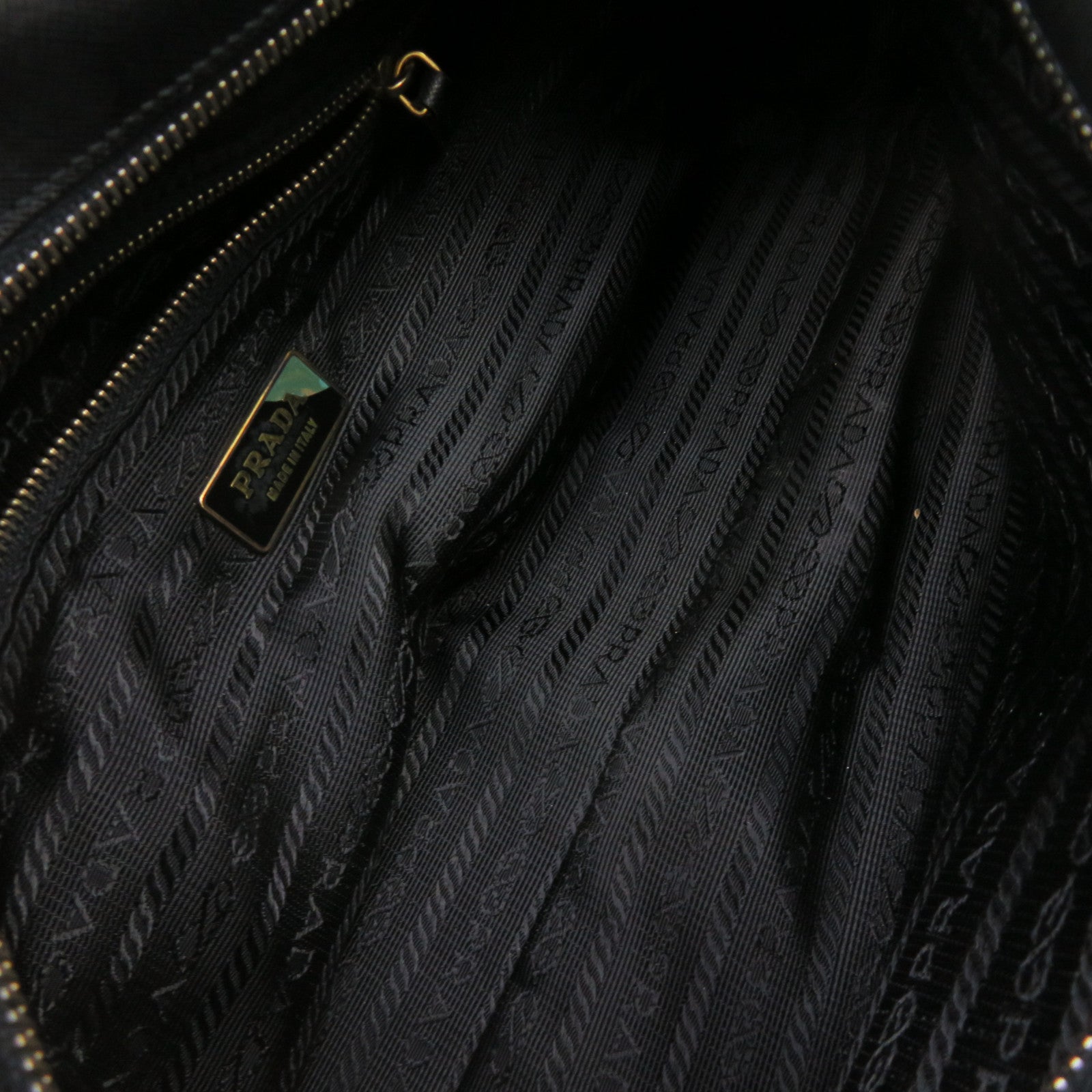 PRADA Saffiano Leather Shoulder Bag Black