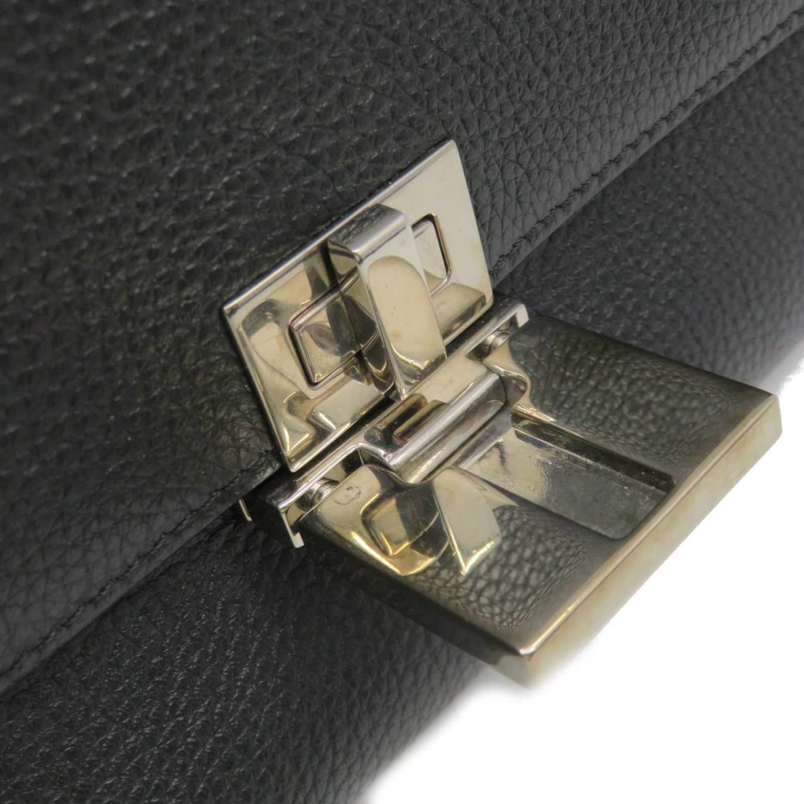 CELINE 牛皮皮革金扣Trapeze Small 2Way Hand Bag手挽肩背两用袋黑色