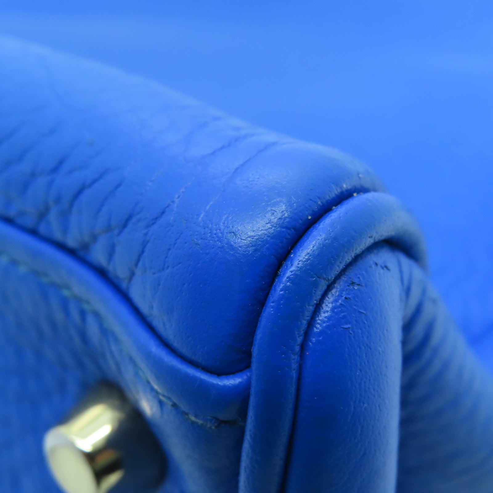 HERMES Taurillon Clemence皮革Kelly 35金扣手挽肩背两用袋希腊蓝色